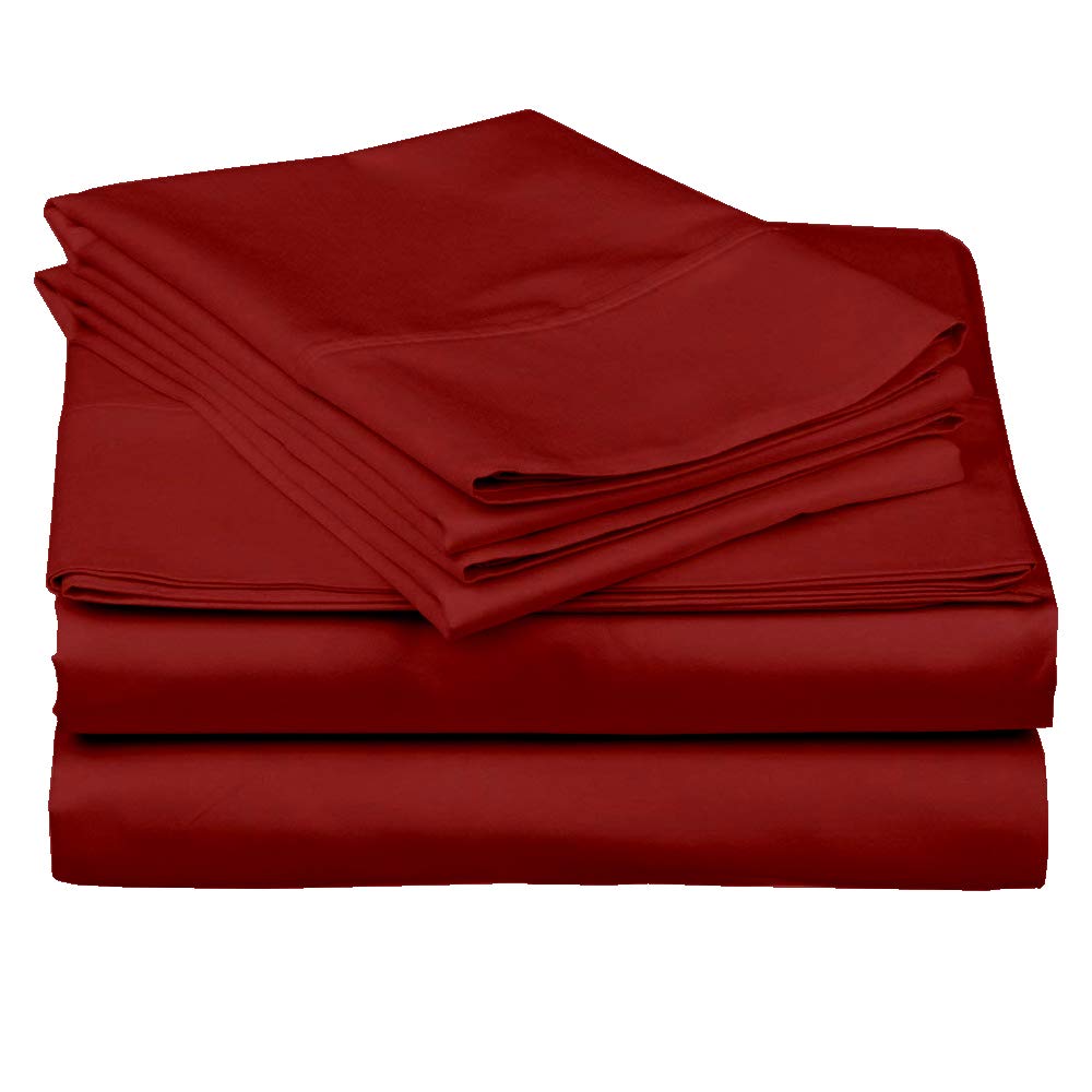 Rajlinen 4-Piece 100% Egyptian Cotton Sheet Set - Short Queen Size, 500 Thread Count Cooling Bed Sheets & Pillowcases for 16