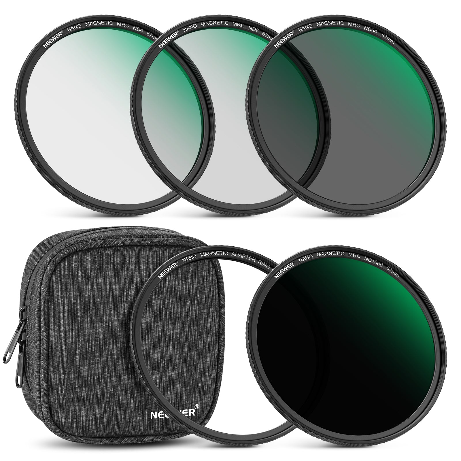 NEEWER Magnetic ND Lens Filter Kit (ND4 ND8 ND64 ND1000) for DSLR & Mirrorless Cameras - Perfect for Landscape, Portrait, and Long Exposure Photography