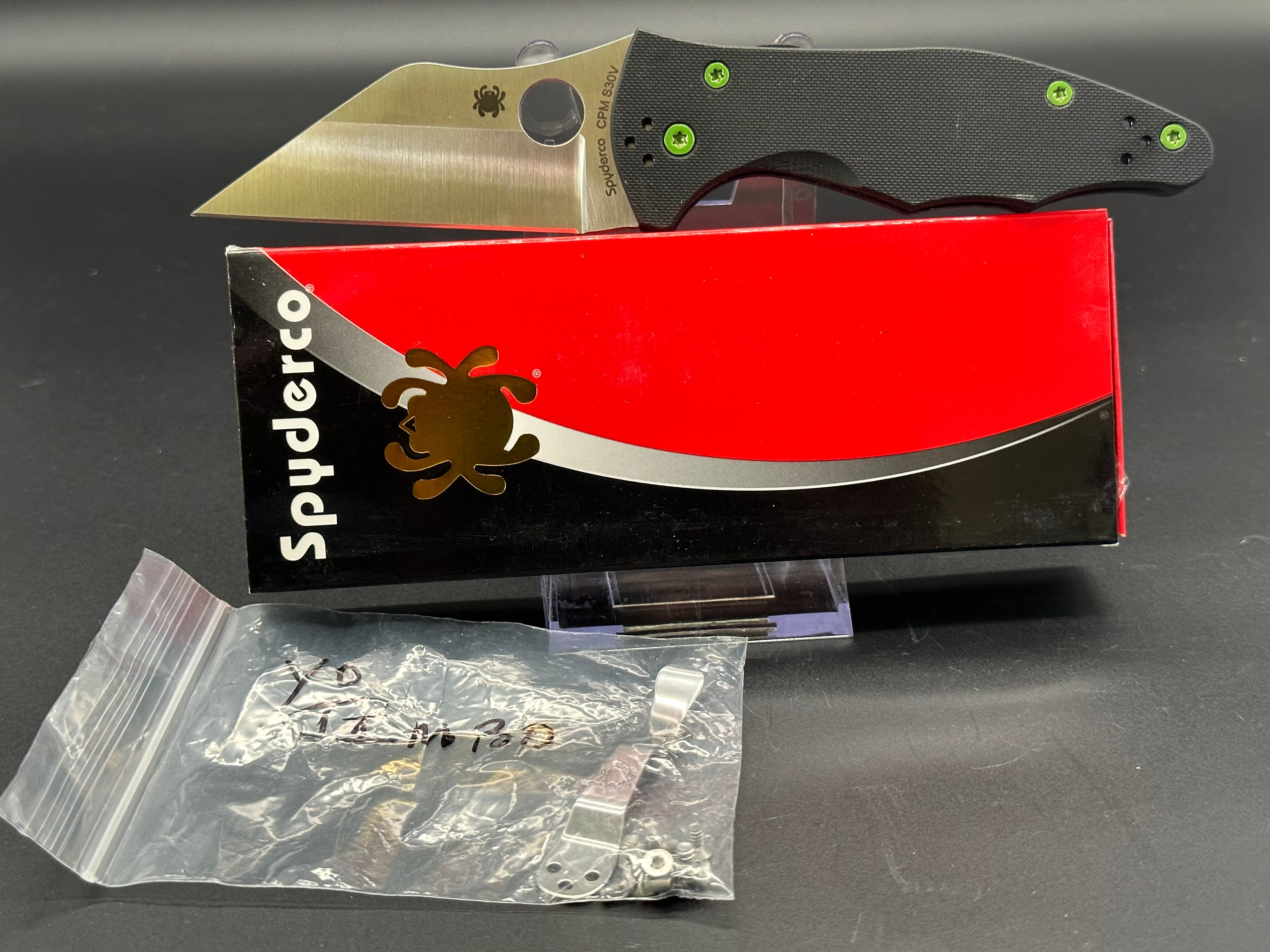 Spyderco Yojimbo 2 Folding Knife - Black G10 Handle, CPM-S30V Steel Blade - EDC, Outdoor, Tactical & Survival Knife for Camping, Hiking & Everyday Carry