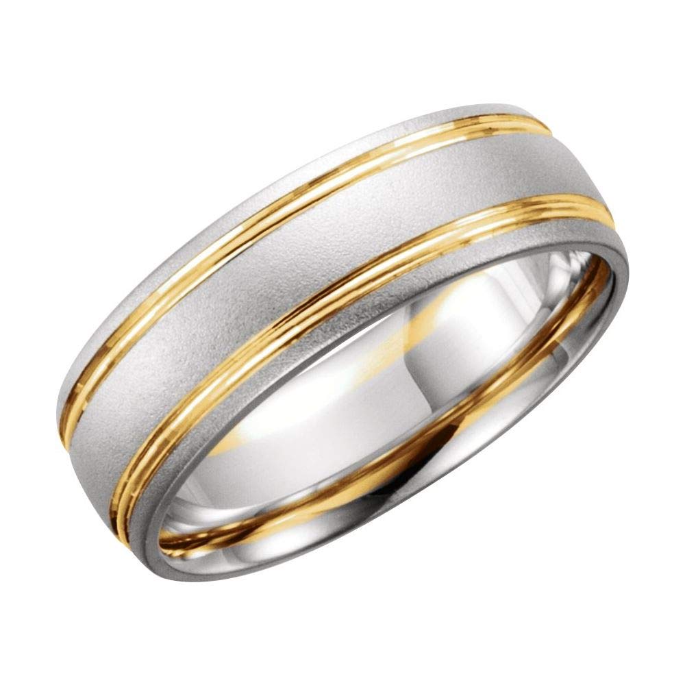 Grooved Band Ring with Bead Blast Finish - Minimalist Stainless Steel Wedding Band for Men & Women - Perfect for Everyday Wear, Anniversary Gifts & Couple Jewelry