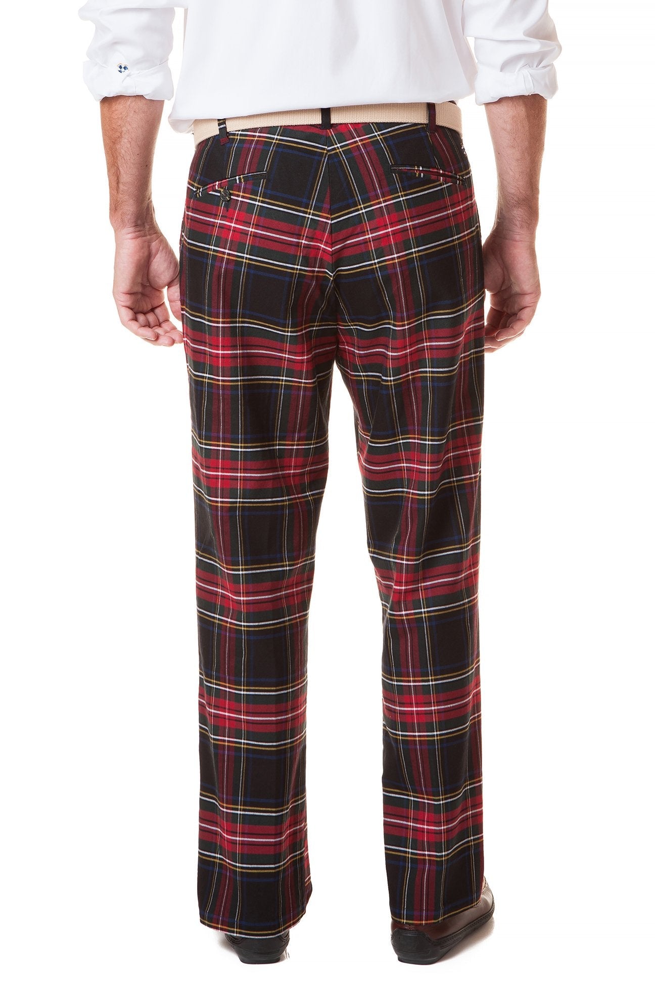 Men's Harbor Pant Stretch Twill Pants - Black Stewart Tartan Plaid for Casual Wear & Outdoor Activities