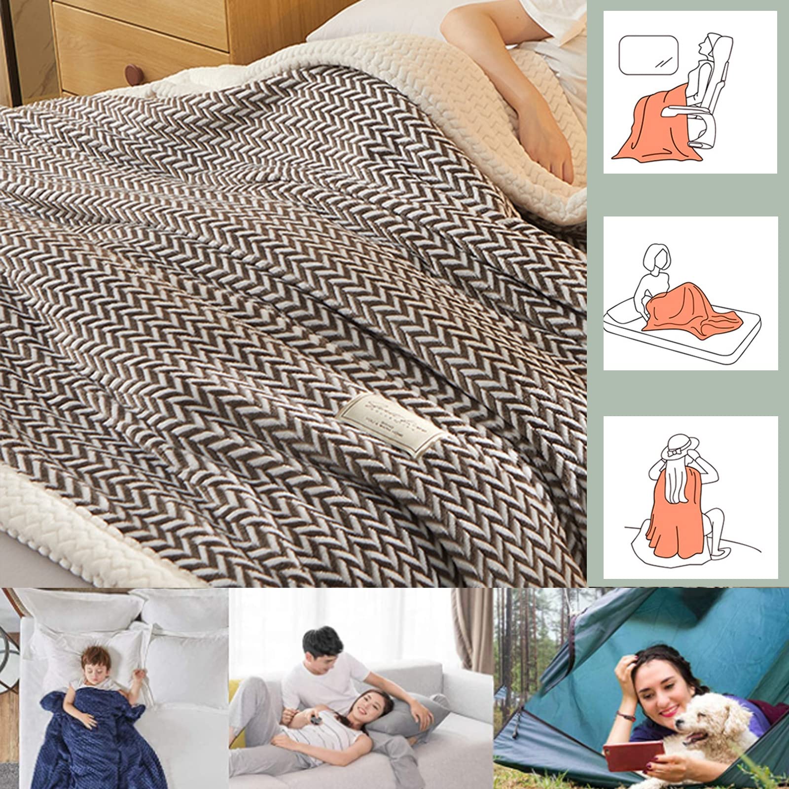 YTMY Reversible Sherpa Fleece Blanket - 2 Ply Ultra Soft & Warm Plush Flannel Throw for Bed, Sofa & Couch - Winter Blanket (Purple, 2m x 2.5kg) - Perfect for Cozy Nights, Movie Time & Home Decor