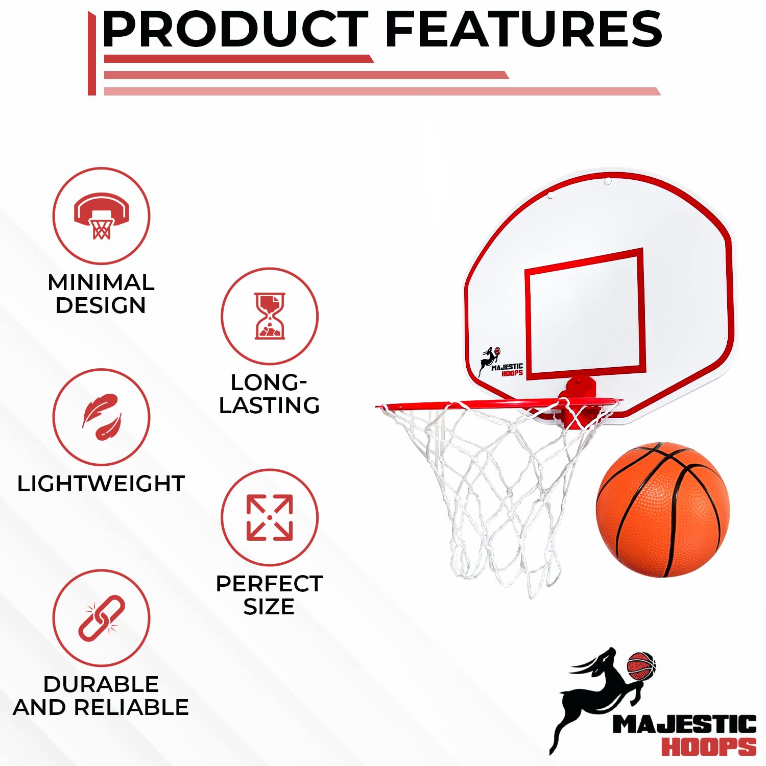 **Mini Basketball Hoop for Kids & Adults - Durable Plastic Indoor Basketball Set with Ball & Pump - No Assembly Required - Fun Home, Office & Gym Game for All Ages**