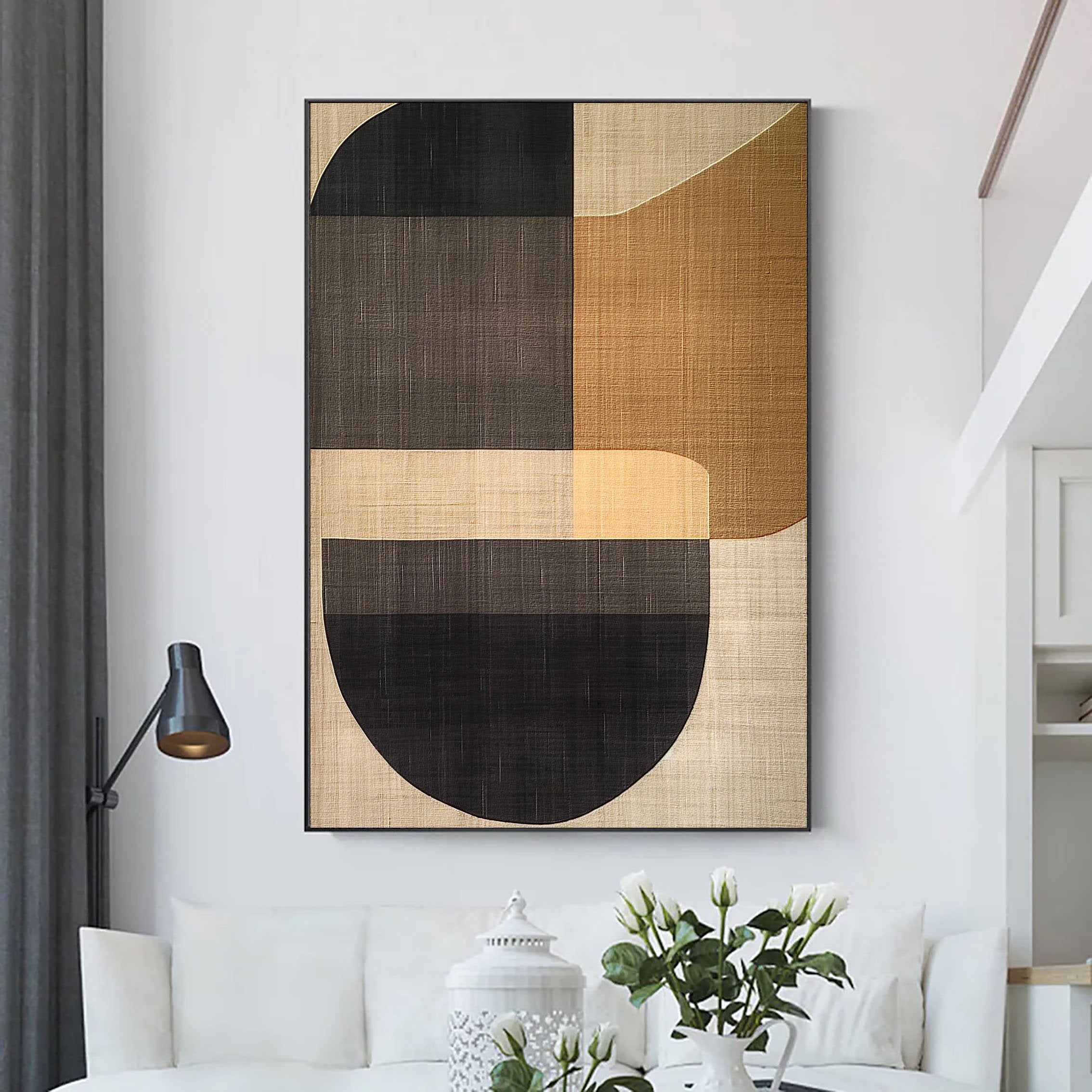 Beige & Brown Abstract Wall Art Print #BB047 - Modern Home Decor for Living Room, Bedroom & Office