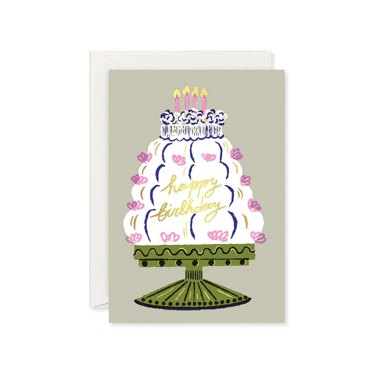 Happy Birthday Cake Greeting Card - Elegant Birthday Wishes for Friends & Family - Perfect for Parties, Celebrations & Special Occasions