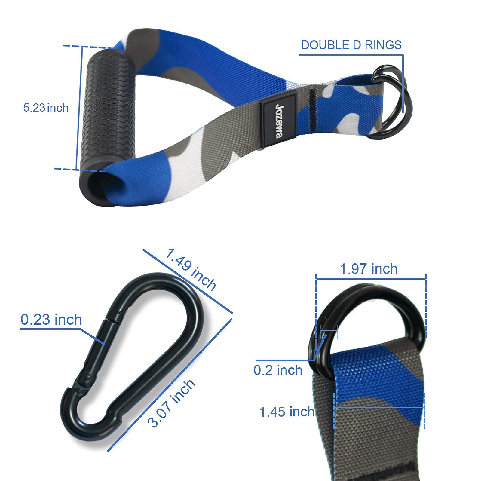Heavy Duty Resistance Band Handles for Cable Machine - Durable Exercise Grips with Carabiners for Home Gym, Pull Up Bands & LAT Pulley System | Perfect for Strength Training, CrossFit & Physical Therapy