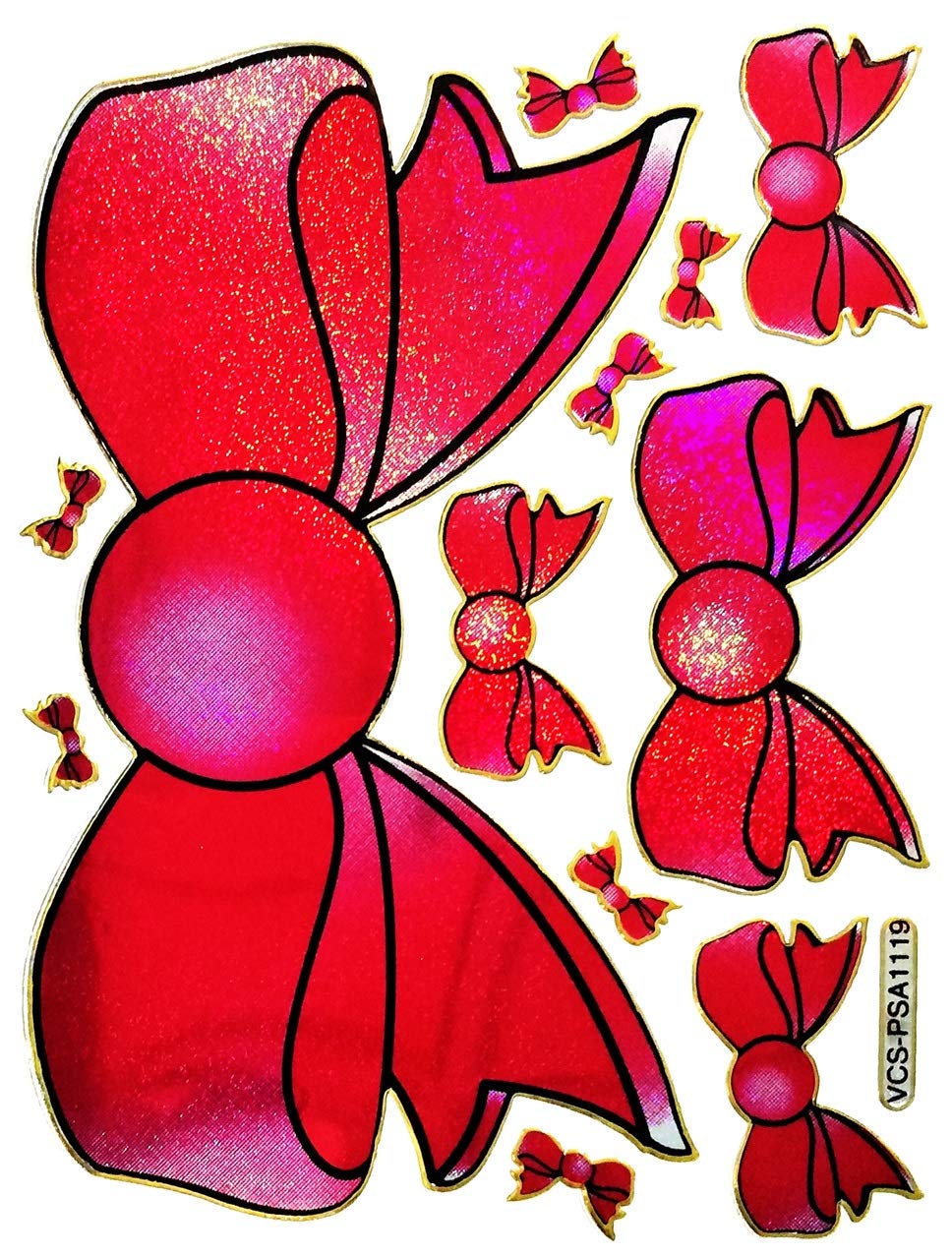 Glitter Stickers Pack - 10 Sheets Red Bow Ribbon Stickers for Scrapbooking, DIY Crafts, Photo Albums, Journals, and Kids School Projects (12-Pack) - Perfect for Party Decor, Gift Wrapping, and Home Art Projects