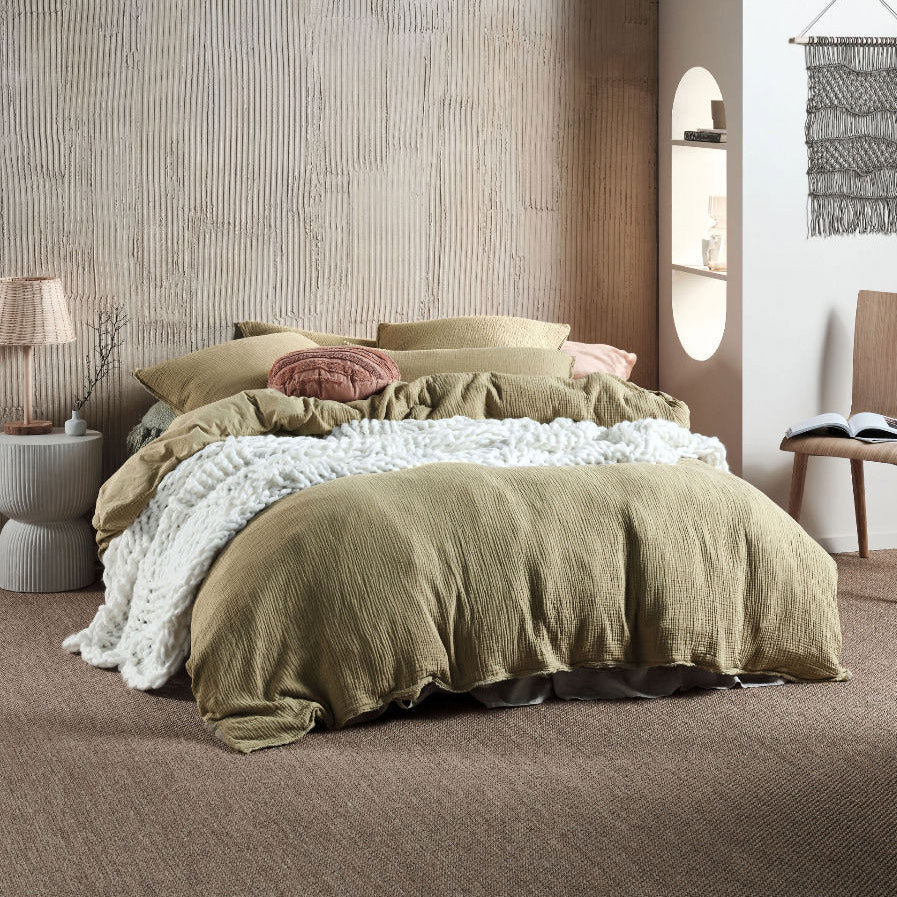 Linen House Elysian Eucalyptus Quilt Cover Set - Soft & Breathable Queen Size Bedding for All Seasons | Perfect for Master Bedroom, Guest Room & Vacation Homes