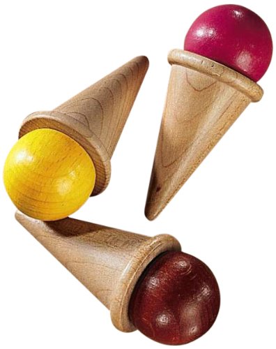 HABA 7988 Wooden Ice Cream Cones Pretend Play Toy for Kids - Perfect for Imaginative Play, Preschool Learning & Role-Playing Games