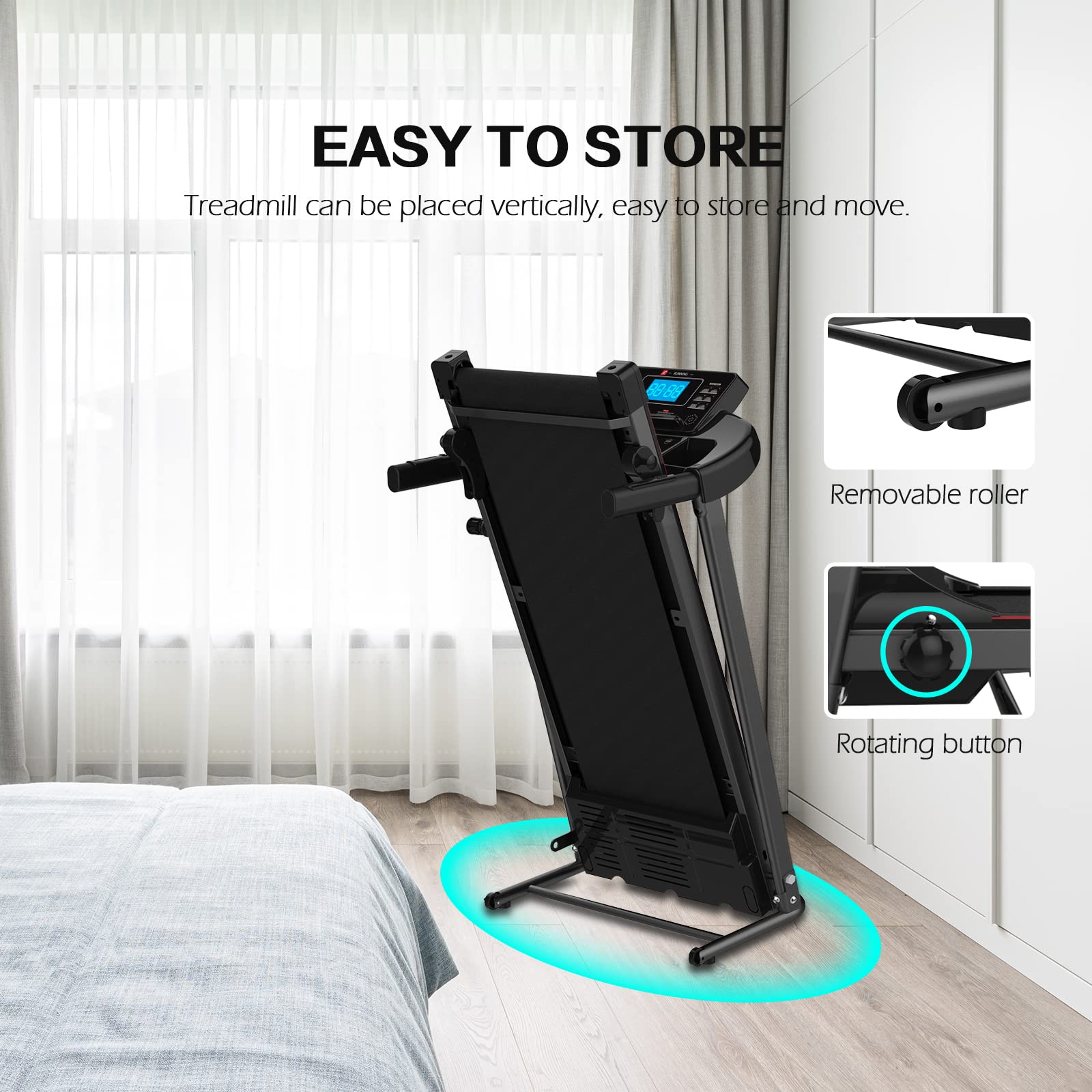 Foldable Electric Treadmill with Incline - 5