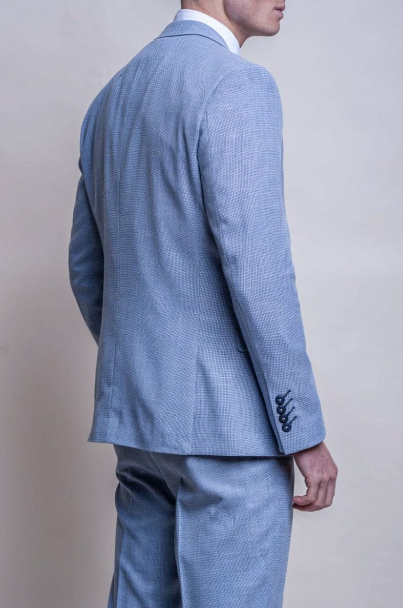 Cavani Miami Men's Sky Blue 3 Piece Suit | Slim Fit Business Suit for Weddings, Prom & Formal Events