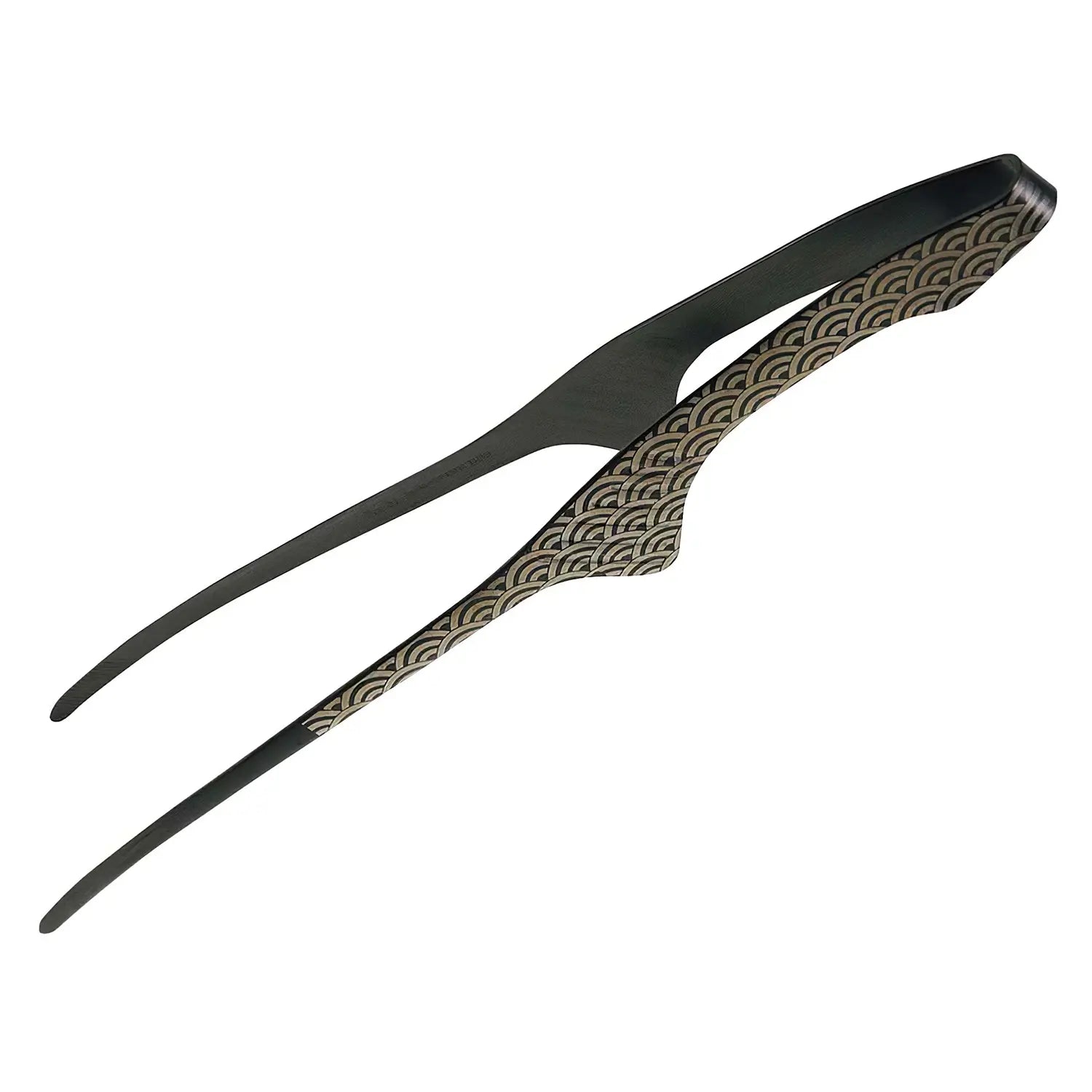 EBM Stainless Steel Chopstick Tongs - Black Kitchen Utensil for Cooking, Serving & Eating Asian Food - Perfect for Ramen, Sushi, Hot Pot & BBQ