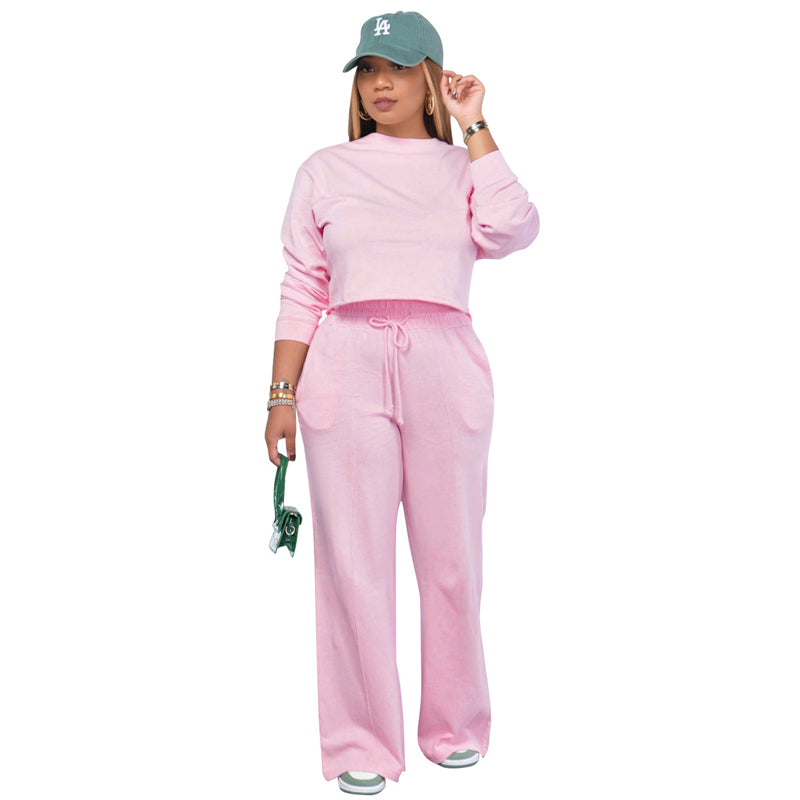 Women's Sportswear Long Sleeve Two Piece Set - Comfortable Workout Outfit for Yoga, Running & Gym | Perfect for Athleisure & Casual Wear