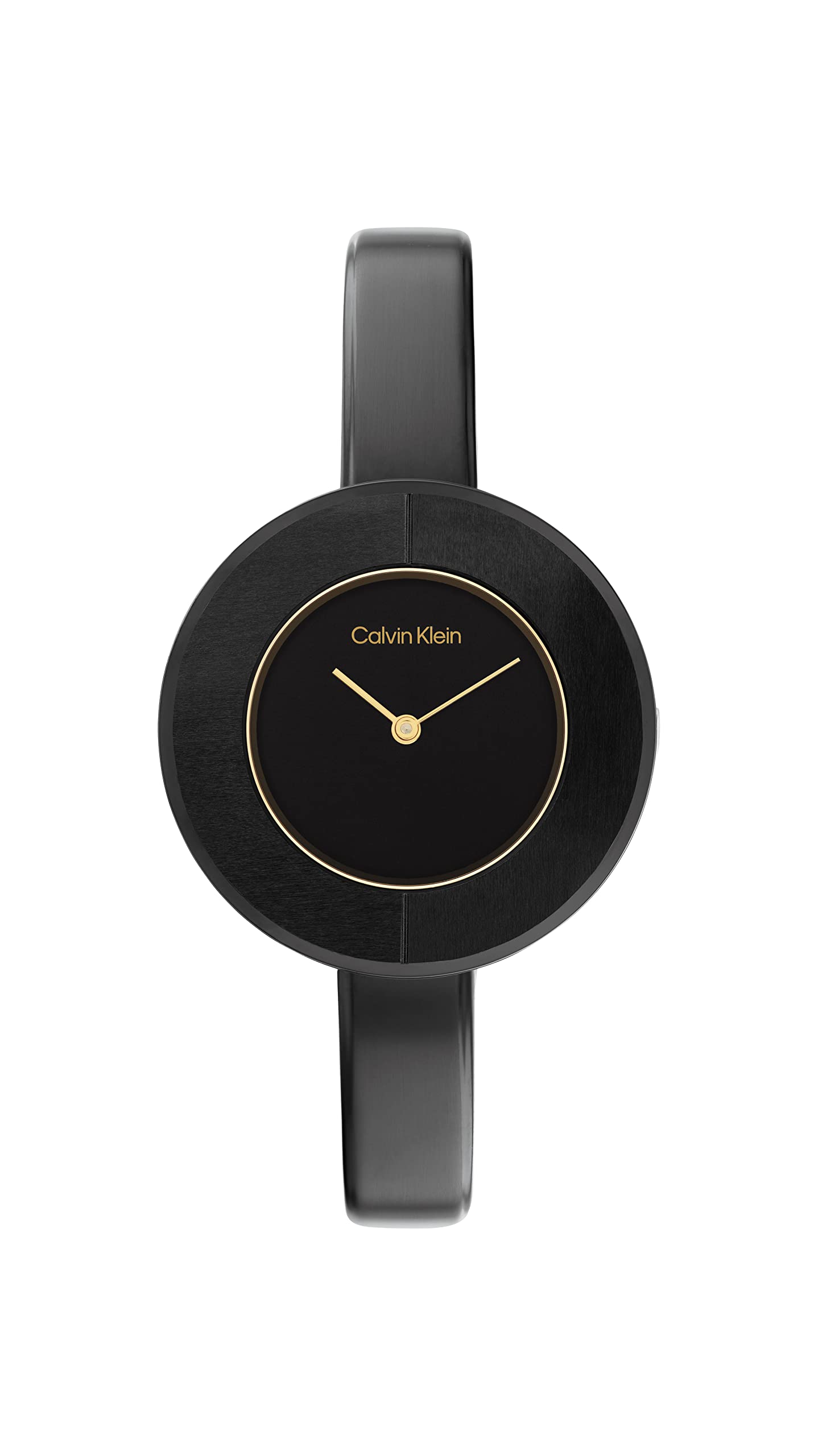 Calvin Klein Women's Analogue Quartz Watch - Stainless Steel & Leather Bangle Bracelet | Perfect for Office, Date Night & Everyday Wear