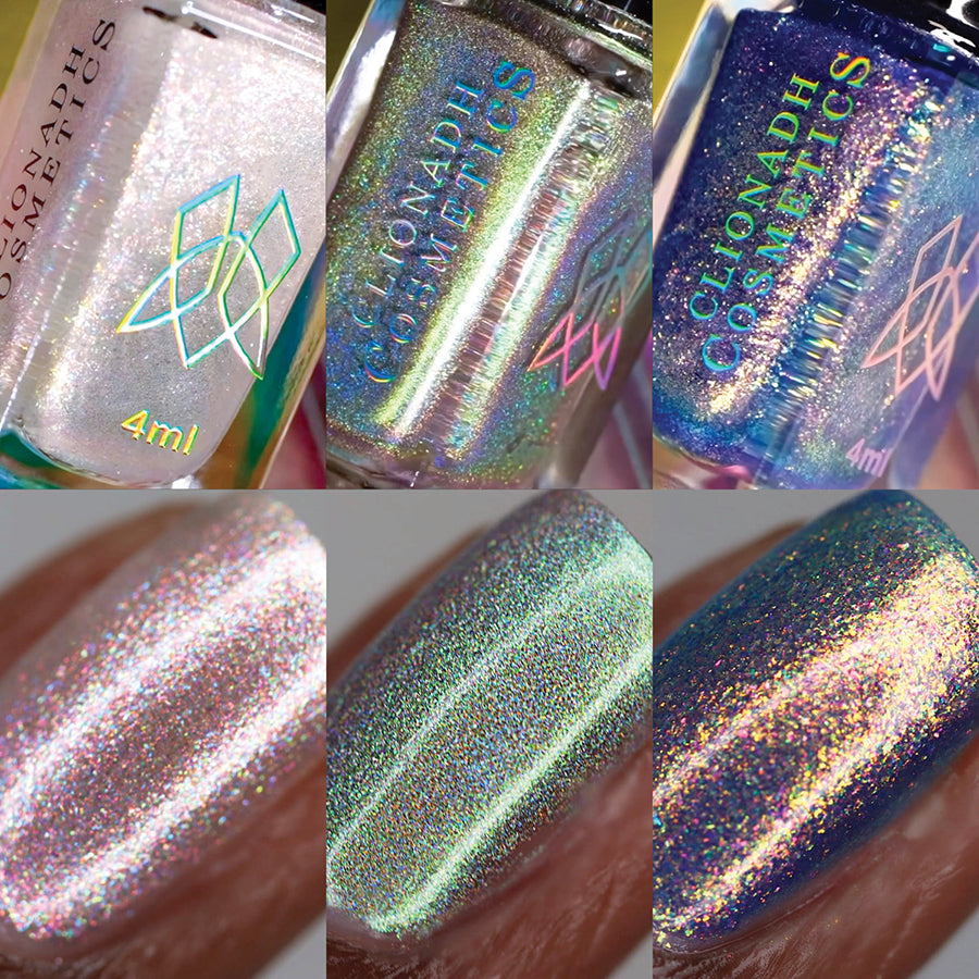 Badtothebrow Mini Nail Polish Set - 3 Piece Light Scattering Nail Lacquer Trio for Gel Manicures & Nail Art | Perfect for Parties, Weddings & Special Occasions