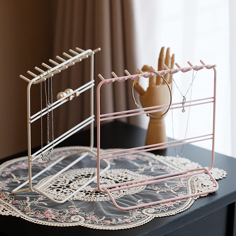 Jewelry Organizer & Holder - Premium White Display Stand for Earrings, Necklaces & Bracelets | Perfect for Bedroom Vanity, Travel & Gift Giving