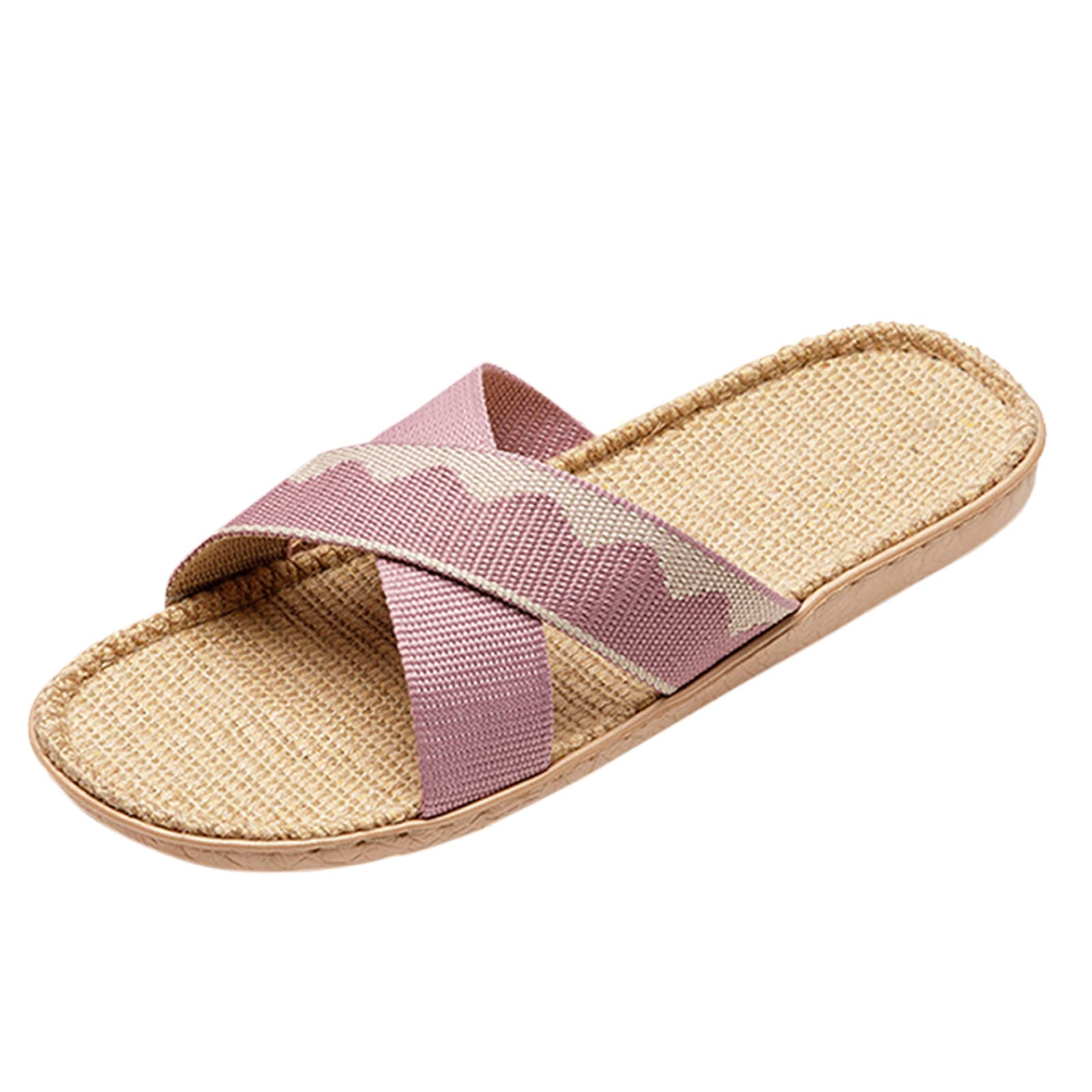 Comfortable Linen Slides for Women & Men - Breathable Summer Slippers for Home, Beach & Indoor Use - Soft House Shoes & Casual Sandals for Daily Wear