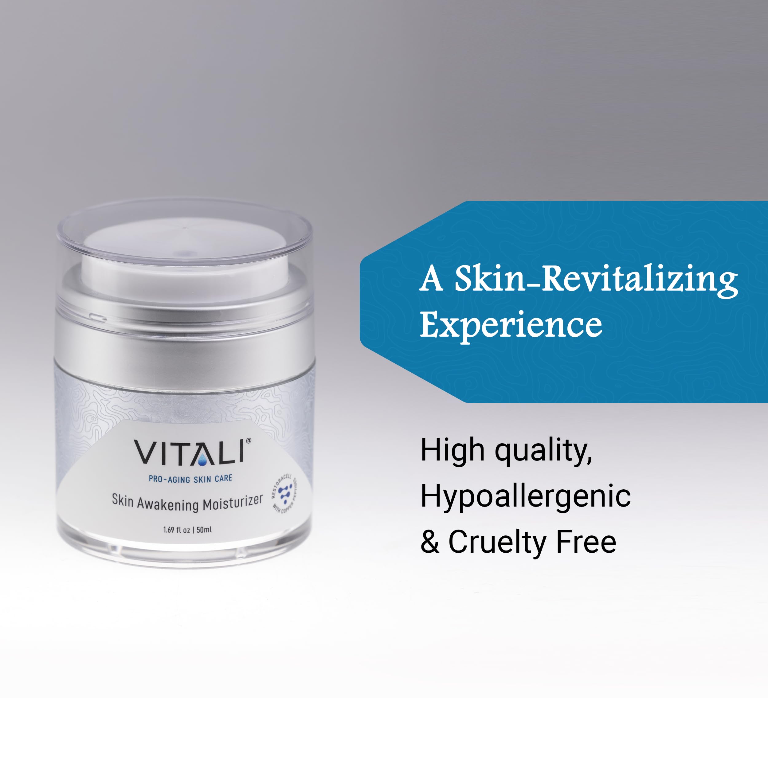 Vitali Skin Awakening Moisturizer - Anti-Aging Face Cream with Hydration & Wrinkle Protection, 1.69 fl oz | Fights Free Radicals | Day & Night Use for Youthful Glow | Perfect for Dry, Mature Skin Care Routine