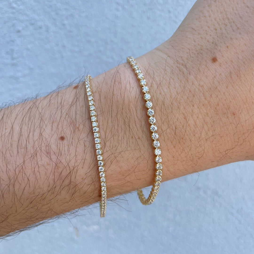 2ctw Round Diamond Tennis Bracelet in 14K Yellow Gold - Elegant Jewelry for Women, Perfect for Weddings, Parties & Special Occasions