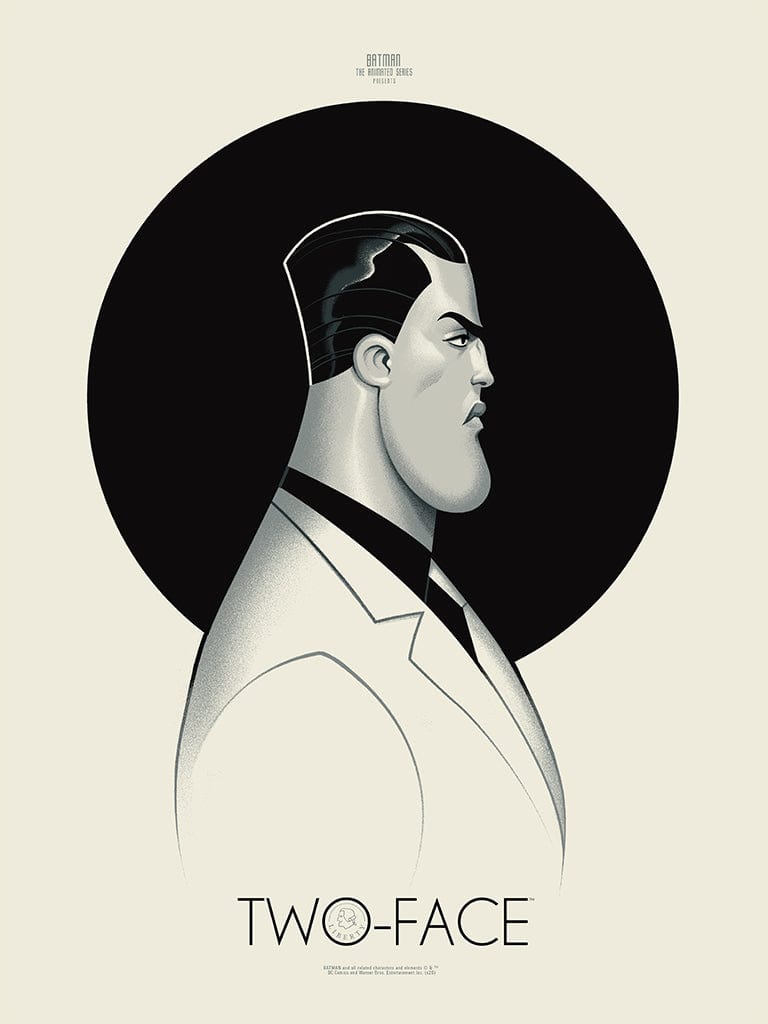 Batman: The Animated Series Two-Face Screen Printed Poster - Premium DC Comics Wall Art for Home, Office & Comic Book Fan Decor