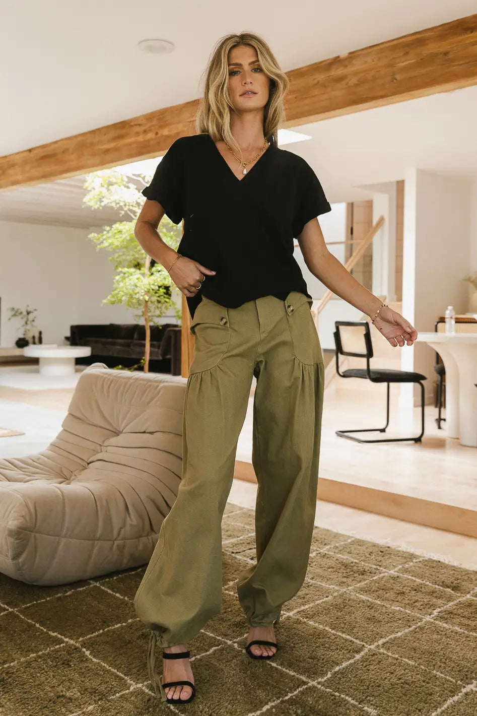 Logan Contrast Top in Black - Stylish Women's Fashion Blouse for Casual & Office Wear - FINAL SALE