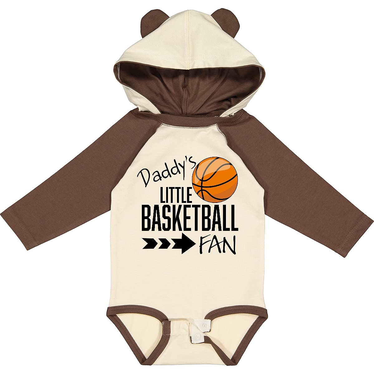 Inktastic Daddy's Little Basketball Fan Baby Bodysuit - Long Sleeve Creeper for Infants & Toddlers - Perfect for Game Day, Family Photos & Basketball Themed Events
