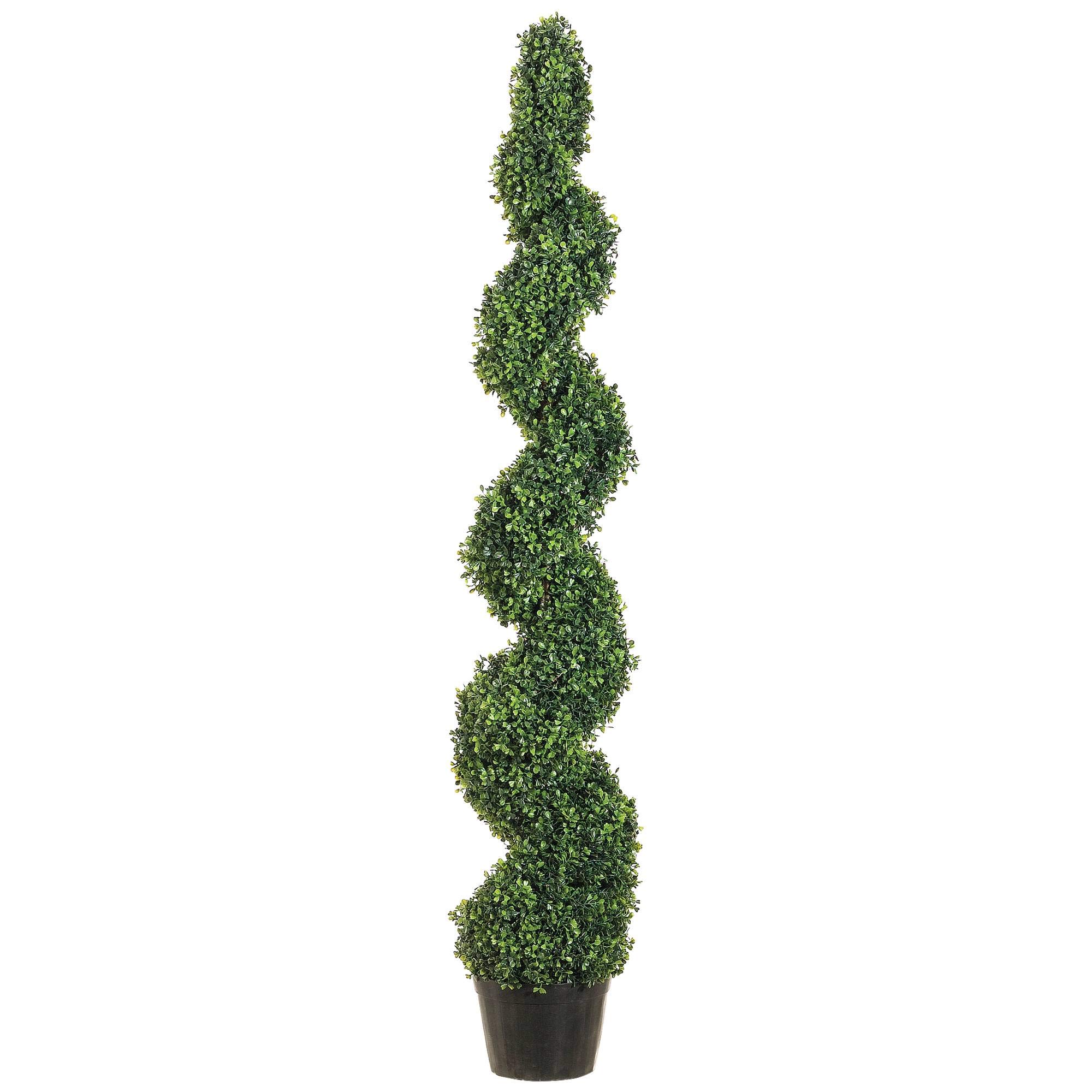 Allstate Floral & Craft 5-Ft Knock Down Pond Boxwood Spiral Topiary Artificial Plant for Home Decor, Garden, and Outdoor Landscaping