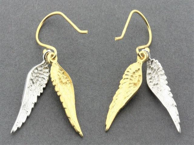 22K Gold Over Silver Asherah Wings Earrings - Elegant Boho Jewelry for Women, Perfect for Parties, Weddings & Everyday Wear