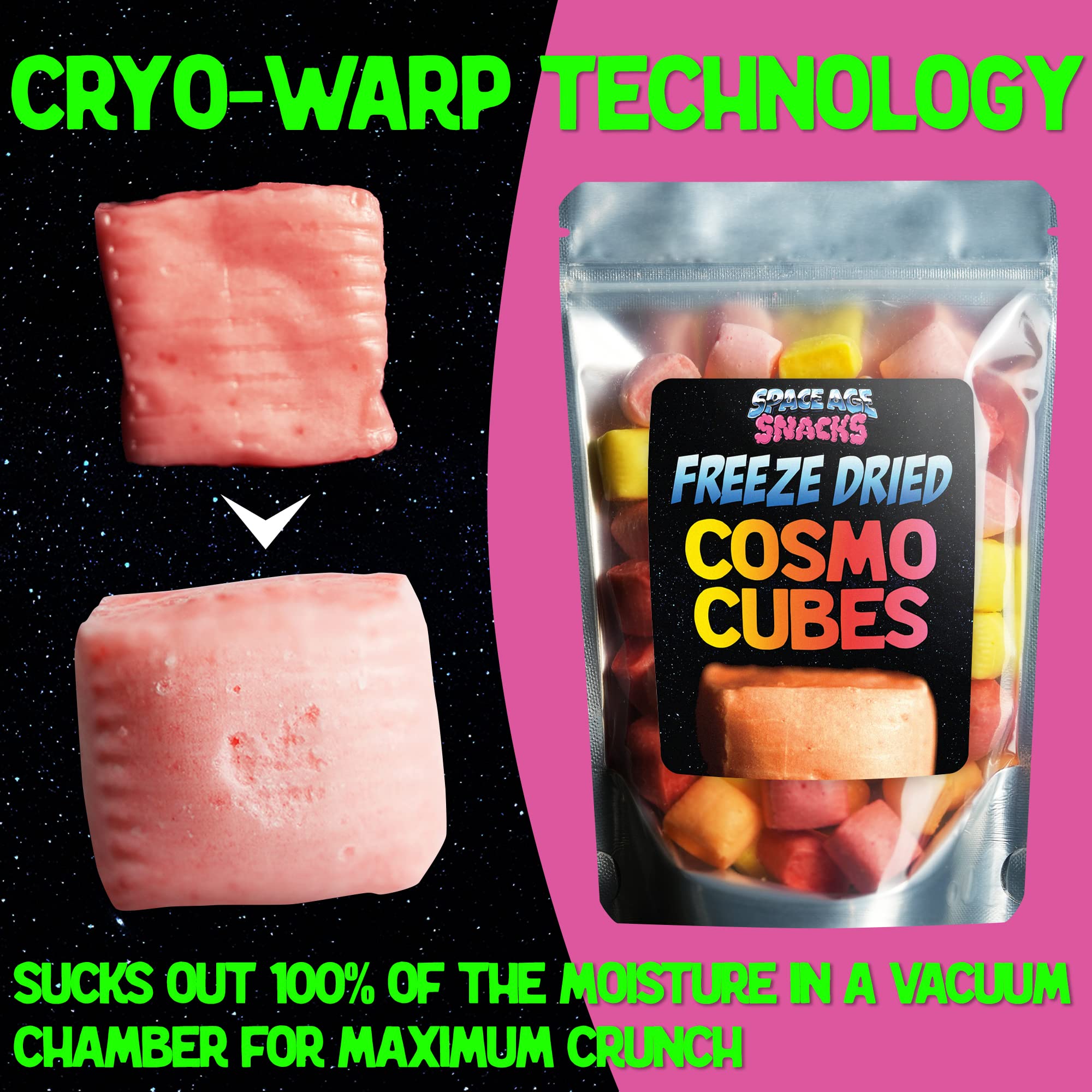 Premium Freeze Dried Cosmo Cubes Candy - 5oz Gourmet Snack for Gifting & Parties
