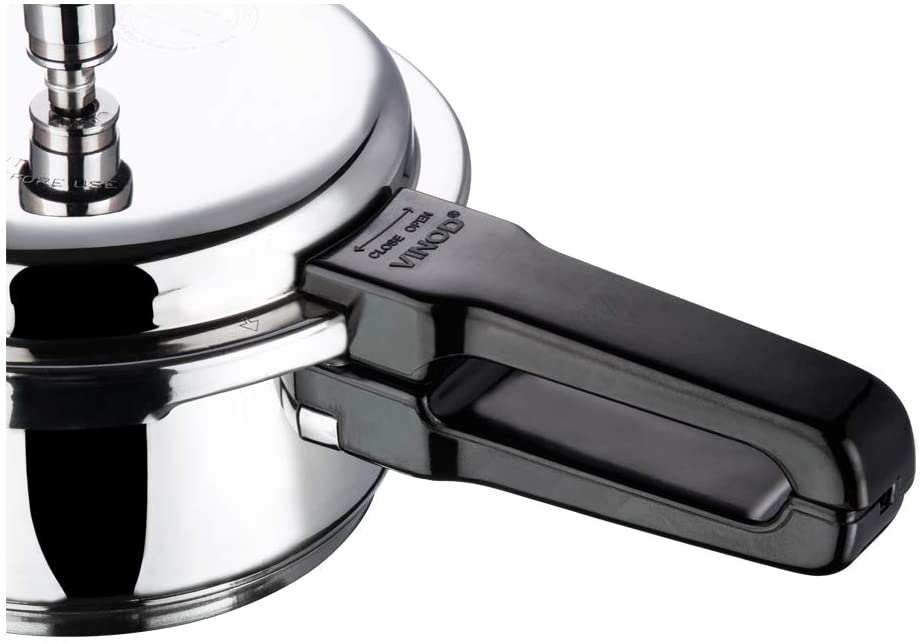 Vinod 3 Liter Stainless Steel Sandwich Bottom Pressure Cooker - Fast & Safe Cooking for Rice, Beans & Meat | Perfect for Home Kitchen & Camping