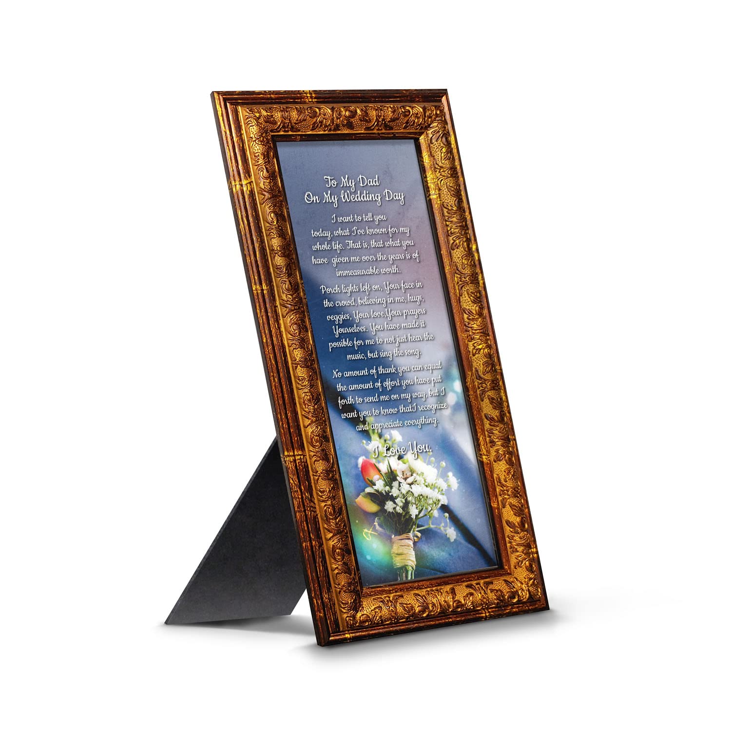 Crossroads Home Décor Wedding Picture Frame - Elegant Father of the Bride & Groom Gift - Engraved Dad Photo Frame 7312R - Perfect for Wedding Memories, Anniversary & Father's Day Gifts