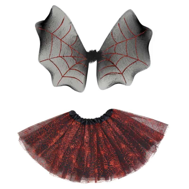 72079 - Elegant Black Tutu Skirt with Spider Decor for Adults - Perfect for Halloween Costumes, Cosplay & Gothic Fashion Parties