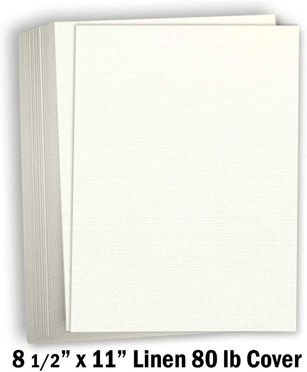 Premium 80 lb Linen Textured Cardstock Paper - 8.5