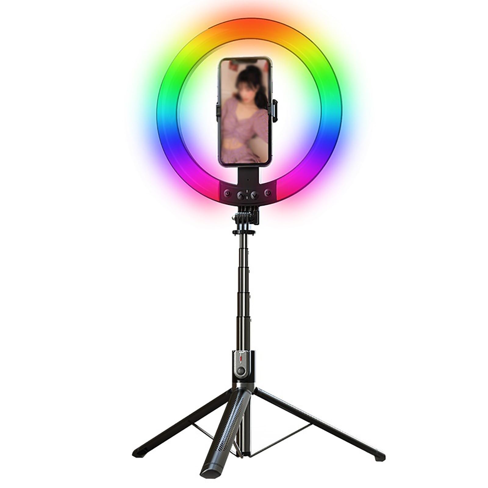 BINGQIAN Professional RGB Ring Light with Adjustable Tripod Stand & Wireless Remote - Perfect for Selfies, Makeup, Live Streaming, YouTube Videos, TikTok, and Photography