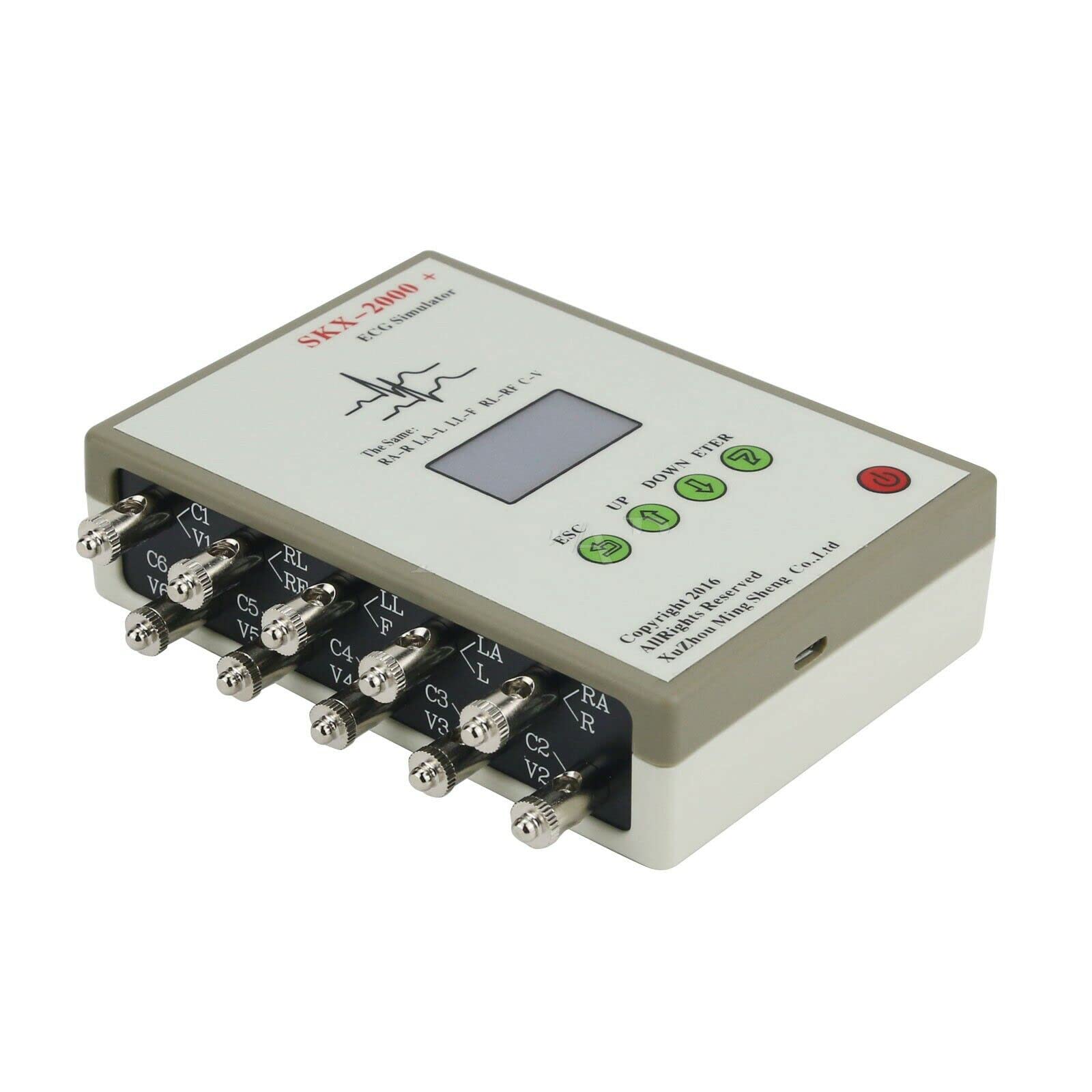 SKX-2000C+ Portable ECG Signal Simulator with OLED Display - Rechargeable Medical ECG Waveform Generator for Patient Monitor Testing & Training | Ideal for Hospitals, Clinics & Medical Education