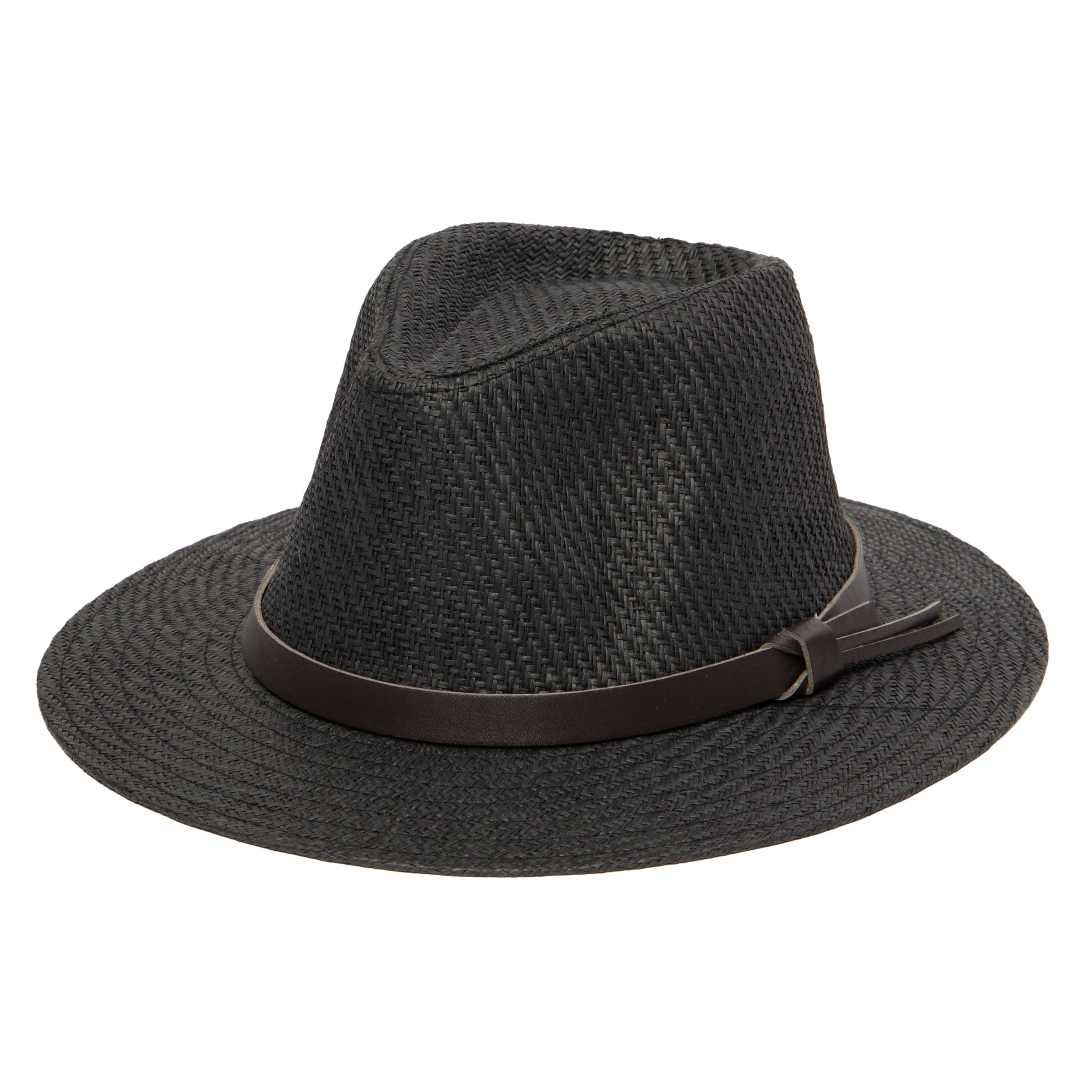 Stylish Men's Paper Fedora Hat with Faux Leather Band - Perfect for Summer Outfits, Beach Vacations & Outdoor Events