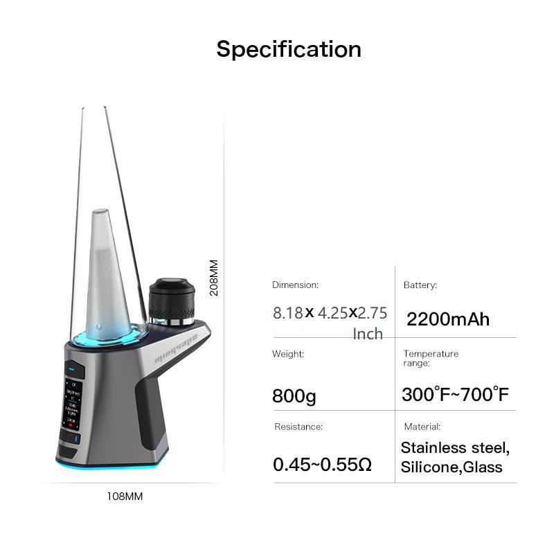 Mingvape Luxo Electric Dab Rig Kit - Waterproof E Rig with Wireless Charging for Concentrates | Portable & Rechargeable for Home & Travel Use | Perfect for Wax, Oil & Shatter Enthusiasts