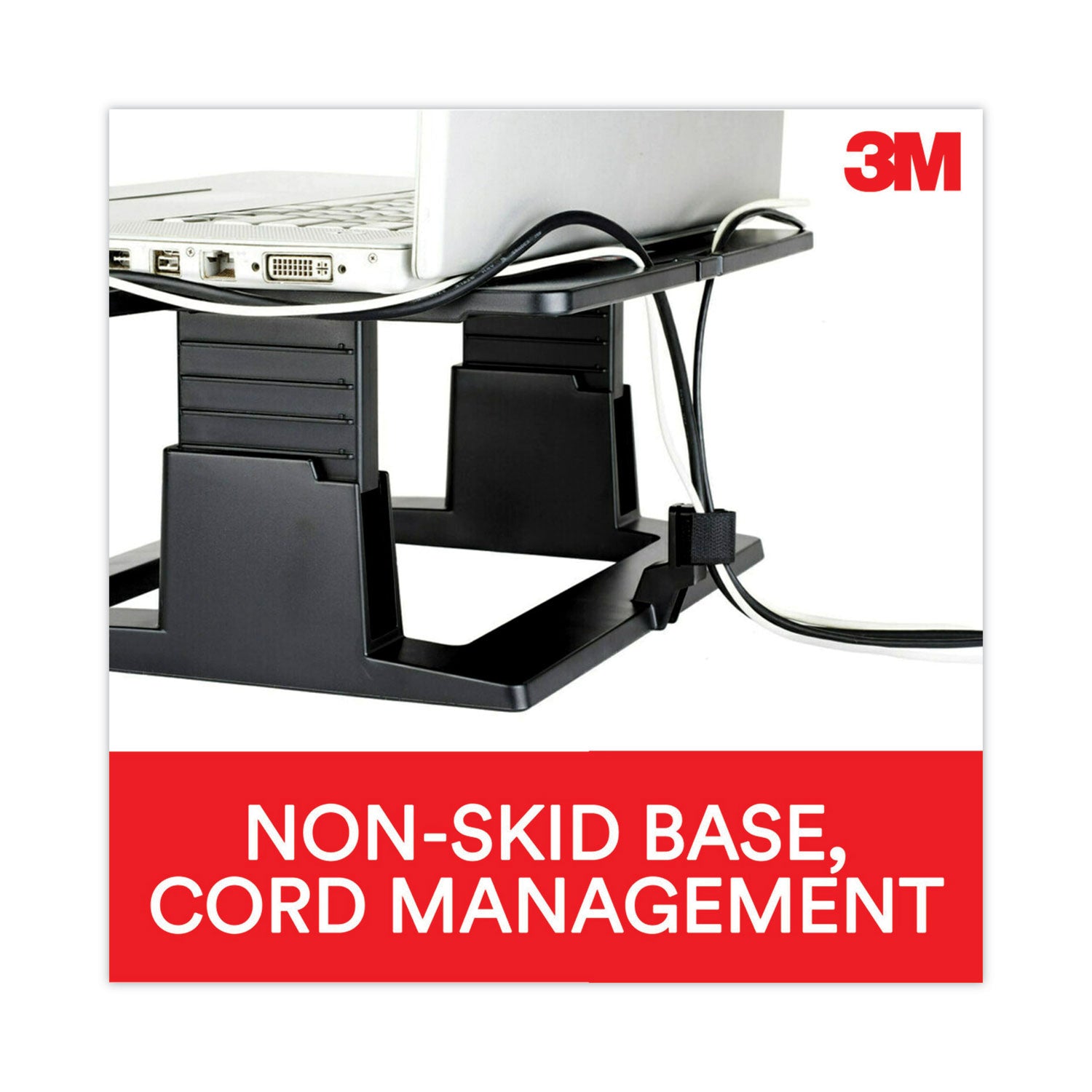3M™ Adjustable Laptop Stand for Desk - 13 x 13 Inches, Height 4 to 6 Inches - Ergonomic Computer Riser Holder Supports Up to 20 lbs - Perfect for Home Office, Gaming Setup & Workspace Ergonomics (Black)