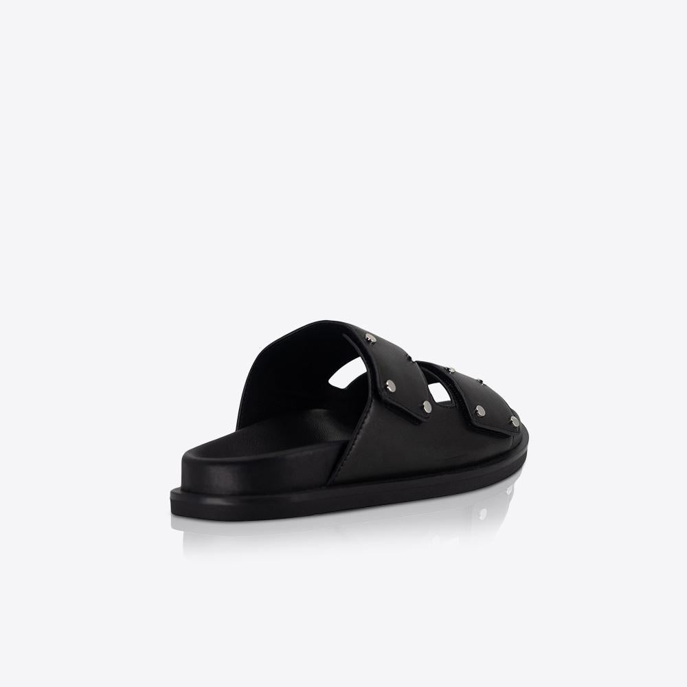 Carlette Comfortable Footbed Sandals for Women - Black | Orthopedic Support & Cushioned Arch | Perfect for Walking, Travel & Casual Wear