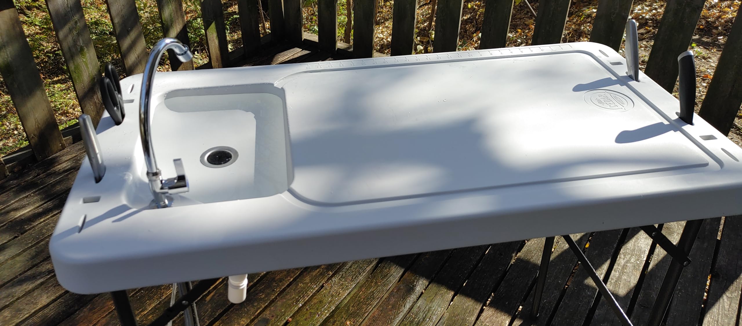 Old Cedar Outfitters Portable Fish and Game Cleaning Table with Stainless Steel Sink & Foldable Legs - Outdoor Hunting, Camping, and Fishing Gear for Easy Field Dressing