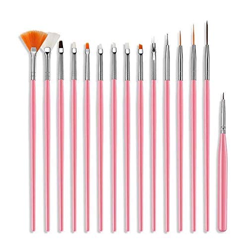 FAMEZA Professional Nail Art Brush Kit - 15pcs Nail Brushes & 5pcs Dotting Pens for Acrylic, Gel & Nail Art Designs | Perfect for Home Manicures, Salon Use & DIY Nail Art Projects