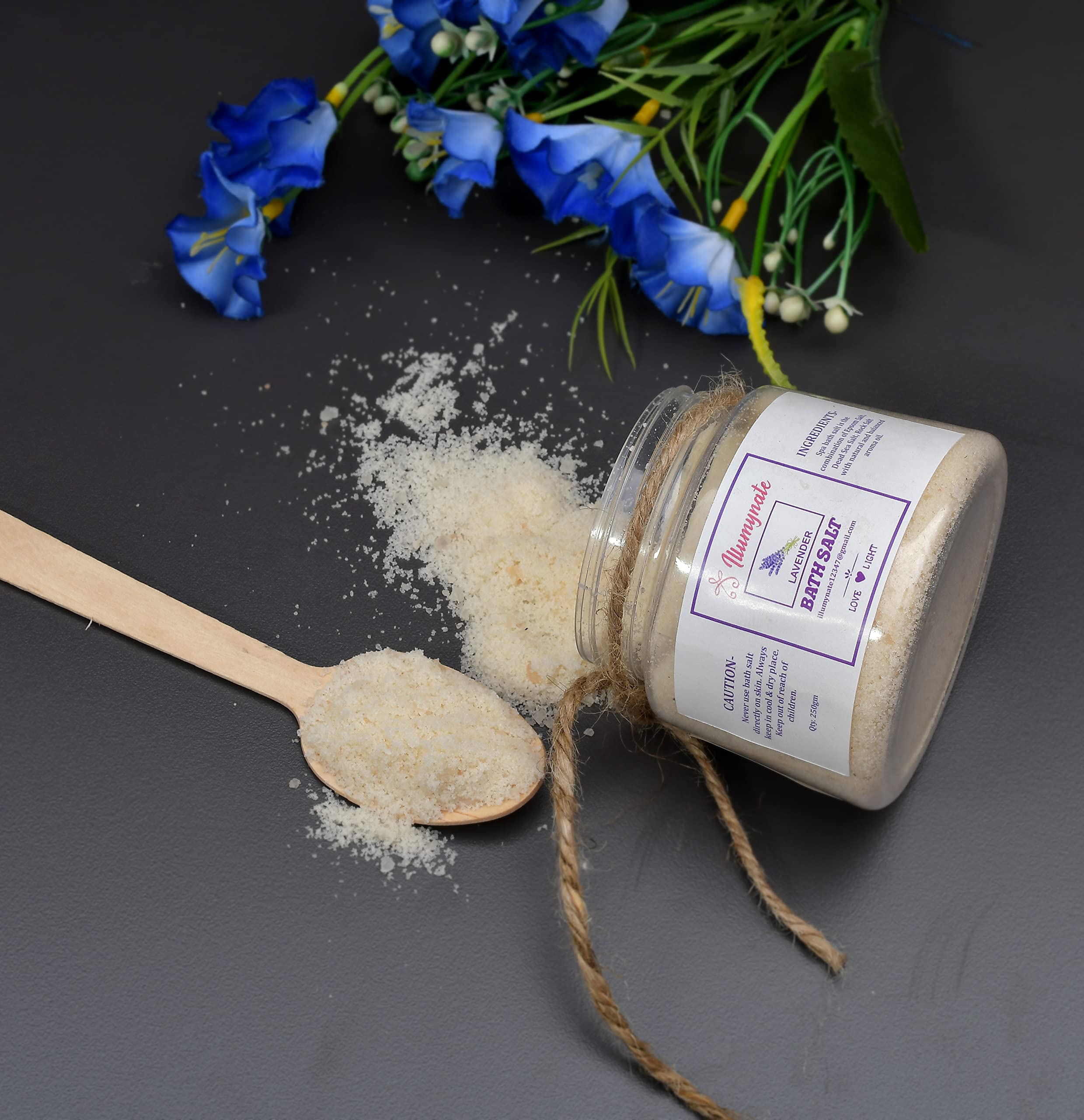 Calming Lavender Bath Salt for Body & Foot Spa – 100% Pure Natural Epsom Salt with Lavender Flowers for Relaxation, Muscle Pain Relief & Aromatherapy – 250g (Perfect for Stress Relief, Soothing Baths & Self-Care Rituals)