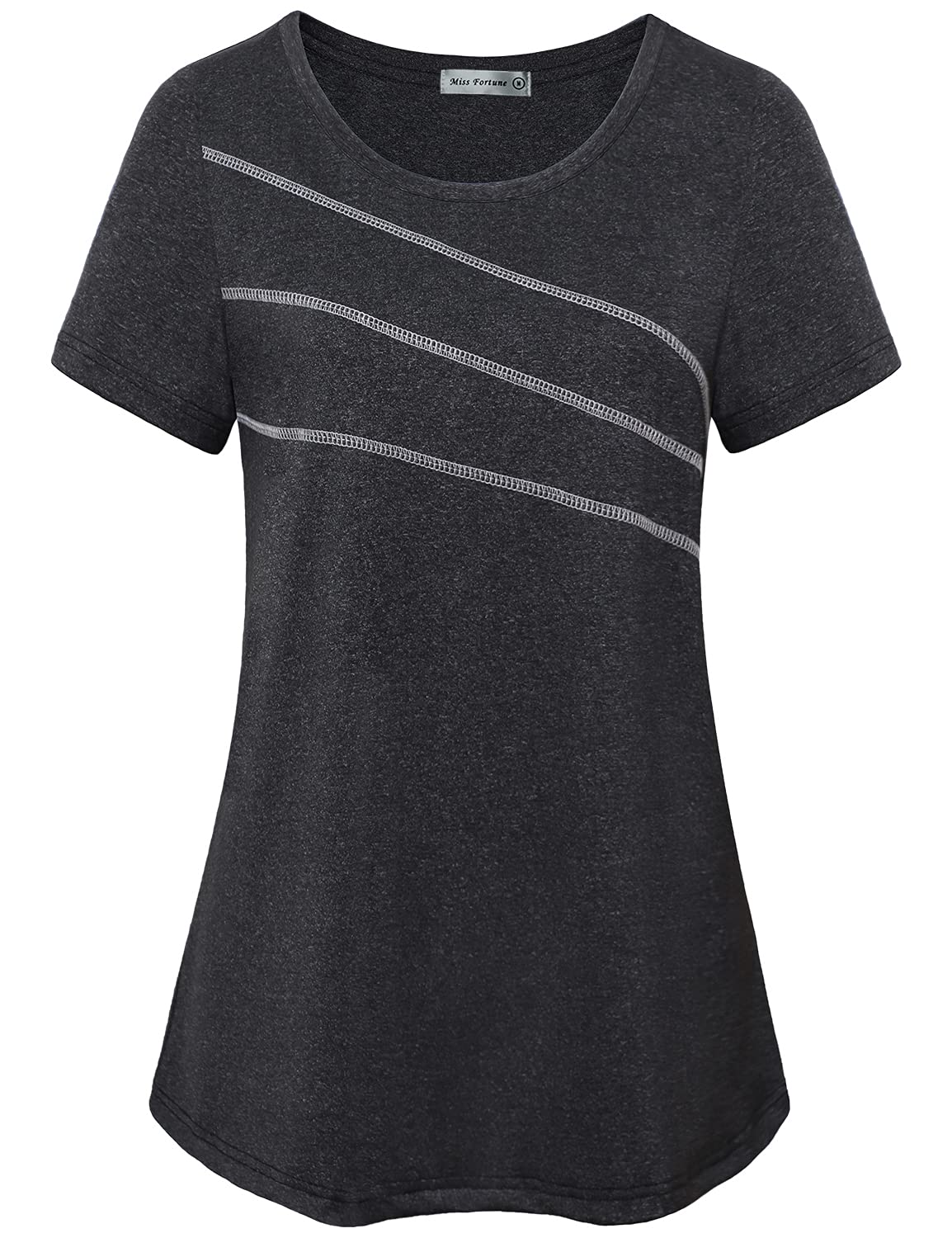 Miss Fortune Women's Workout Tops - Breathable Moisture Wicking Active Shirts for Yoga, Running, Hiking & Gym | Perfect for Fitness, Outdoor Sports & Daily Exercise