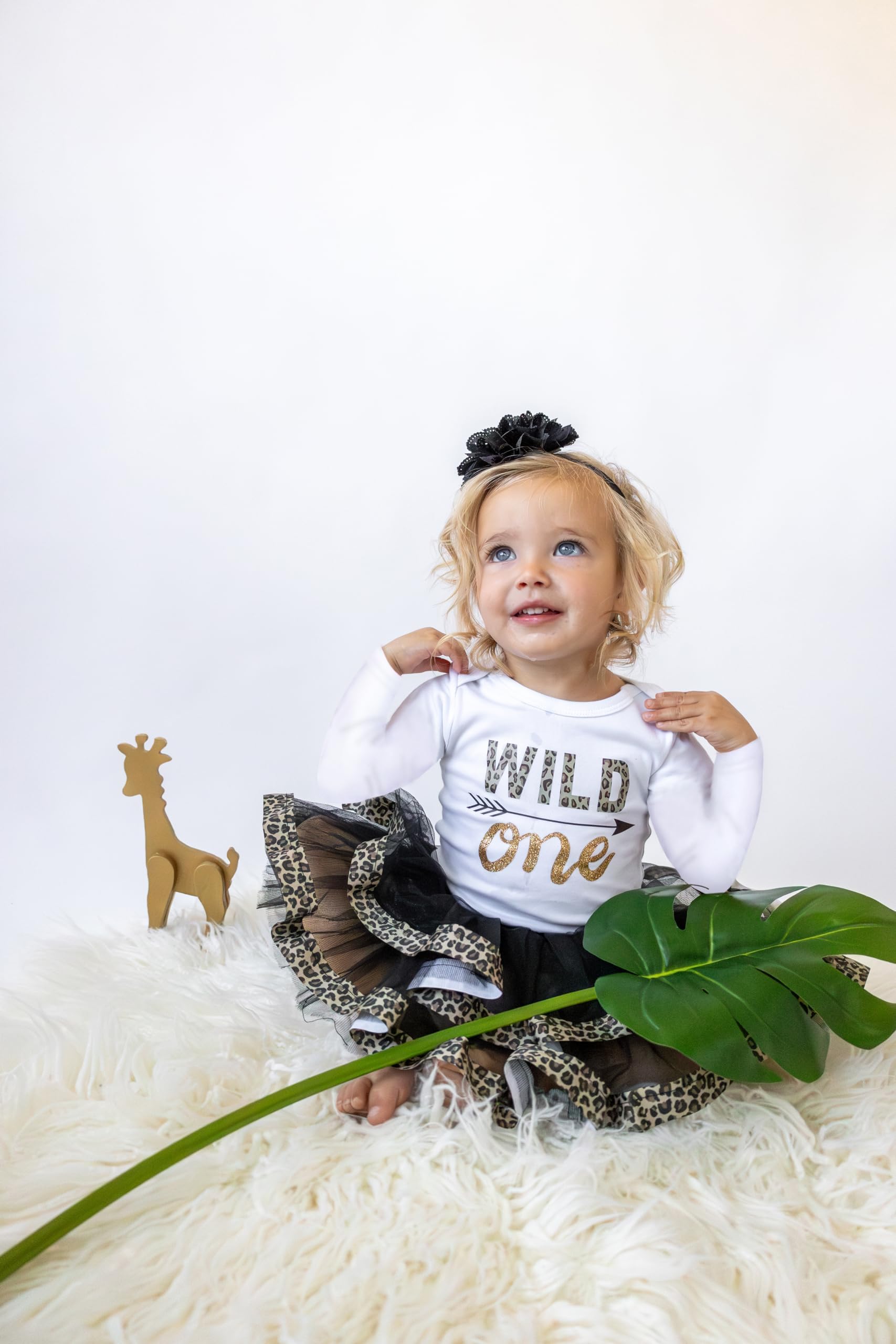 Luke and Lulu Wild One 1st Birthday Outfit for Girls - Leopard Print & Pink Gold Tutu Dress | Perfect for Jungle Theme Parties, Photoshoots & First Birthday Celebrations