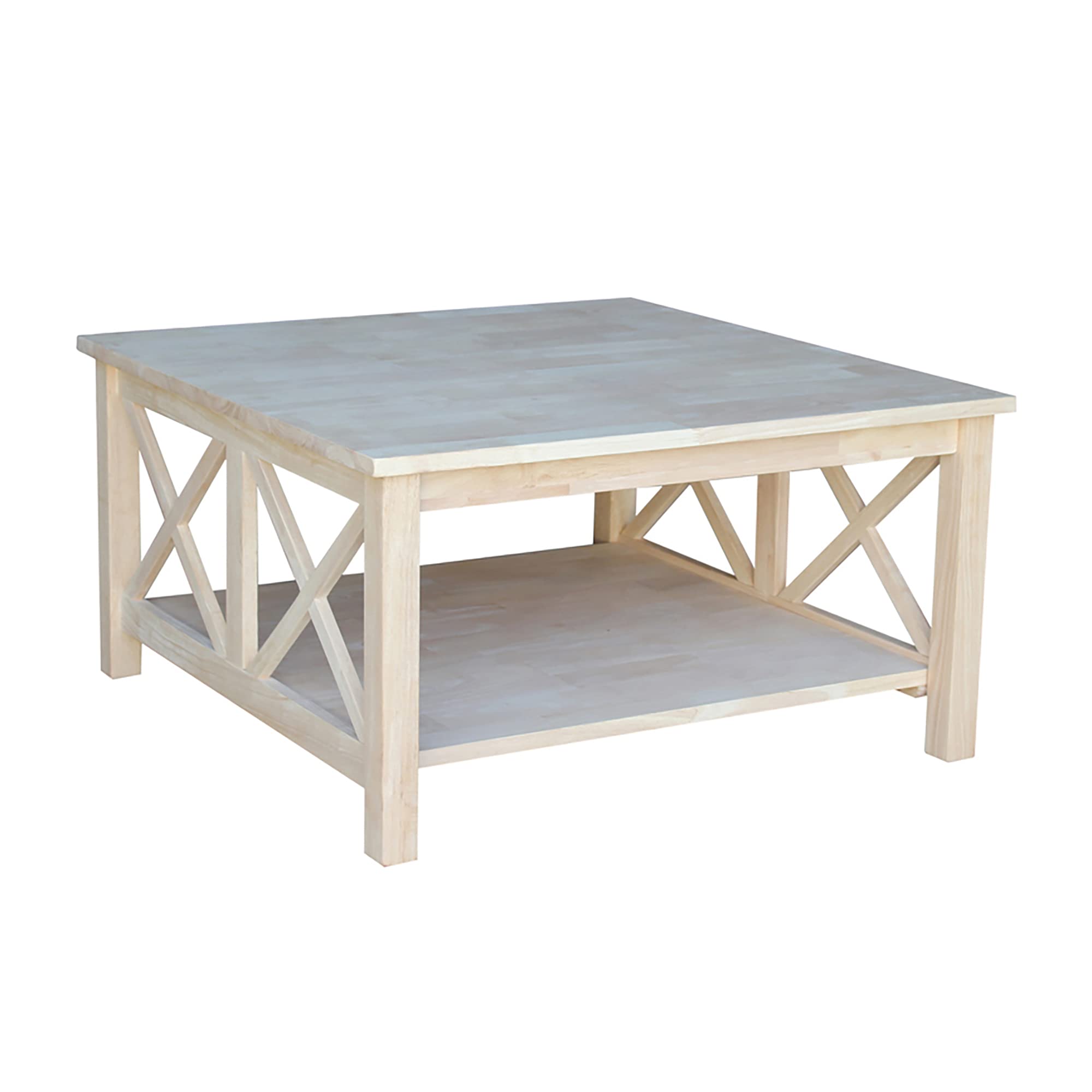 International Concepts Hampton Coffee Table - Brown Wooden Living Room Table for Home Decor, Perfect for Living Room, Lounge, and Office Use