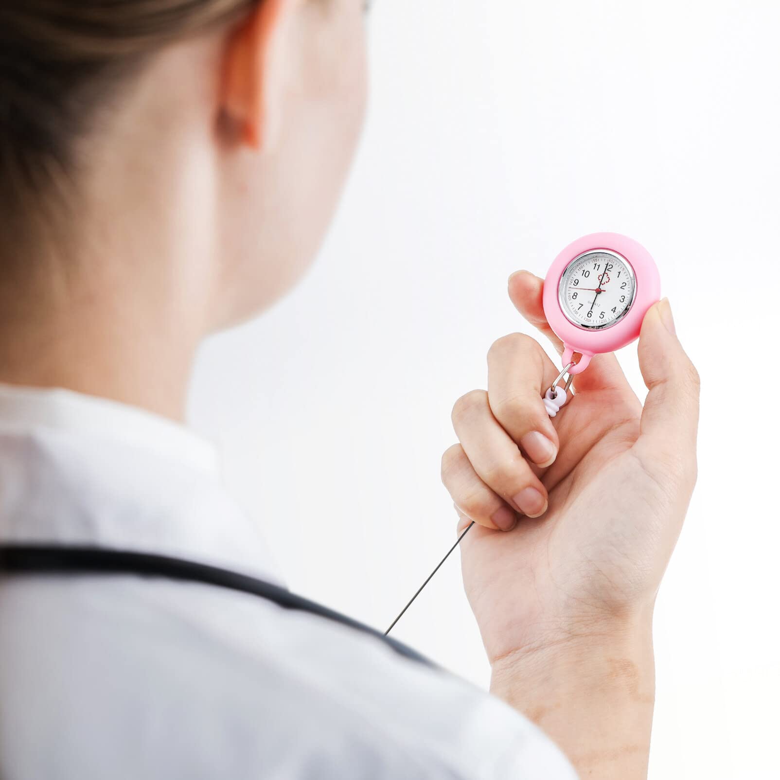 Hemobllo Nurse Watch - Retractable Clip On Fob Watch for Nurses & Doctors | Waterproof, Easy to Read | Ideal for Hospital Shifts, Medical Exams & Healthcare Professionals