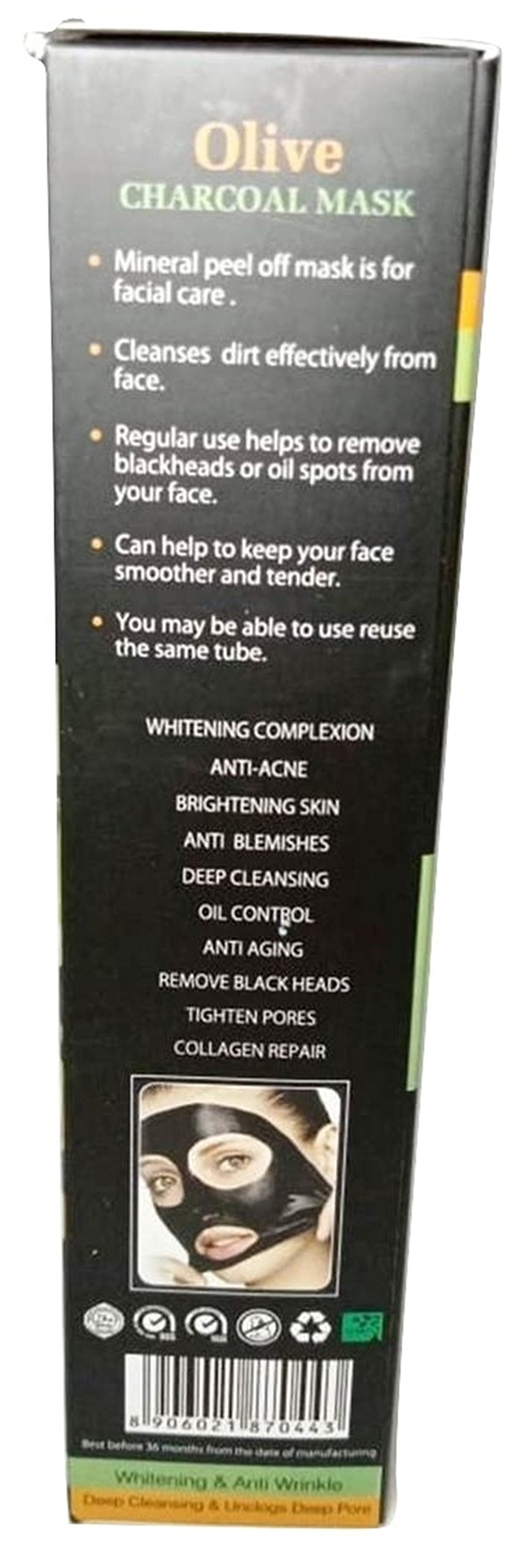 MOON STAR Olive Charcoal Face Mask - Deep Cleansing & Detoxifying (Black, 100ml, Pack of 2) for Oily & Acne-Prone Skin | Perfect for Daily Skincare Routine & Spa Night