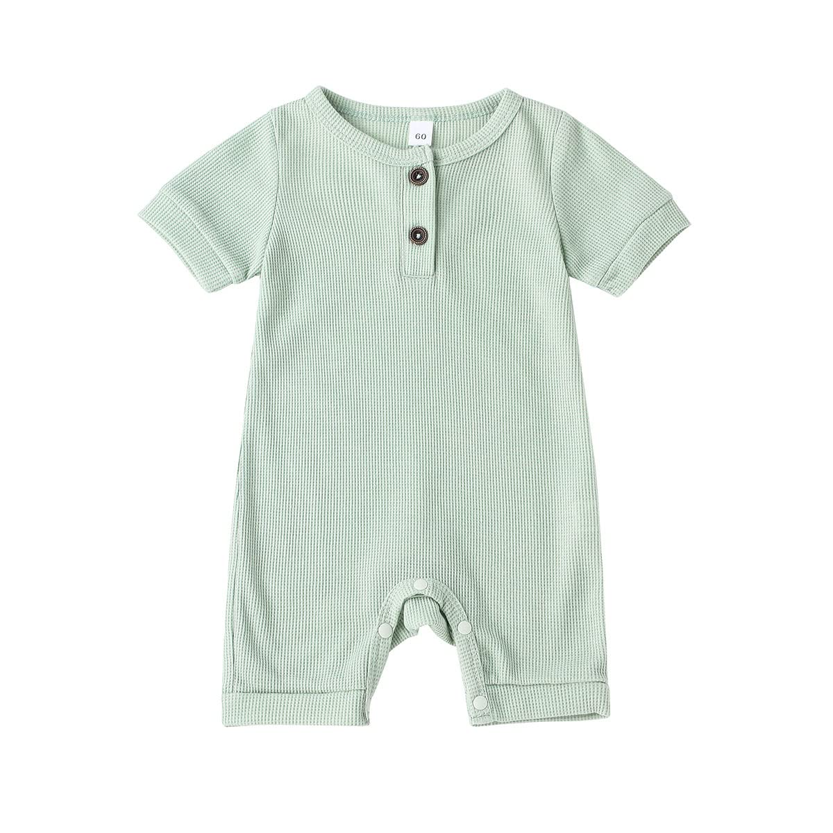 Ynibbim Winter Baby Romper - Unisex Newborn Hooded Jumpsuit with Buttons | Soft Waffle Cotton Outfit for Boys & Girls | Perfect for Holiday Photos, Family Gatherings & Cozy Indoor Play