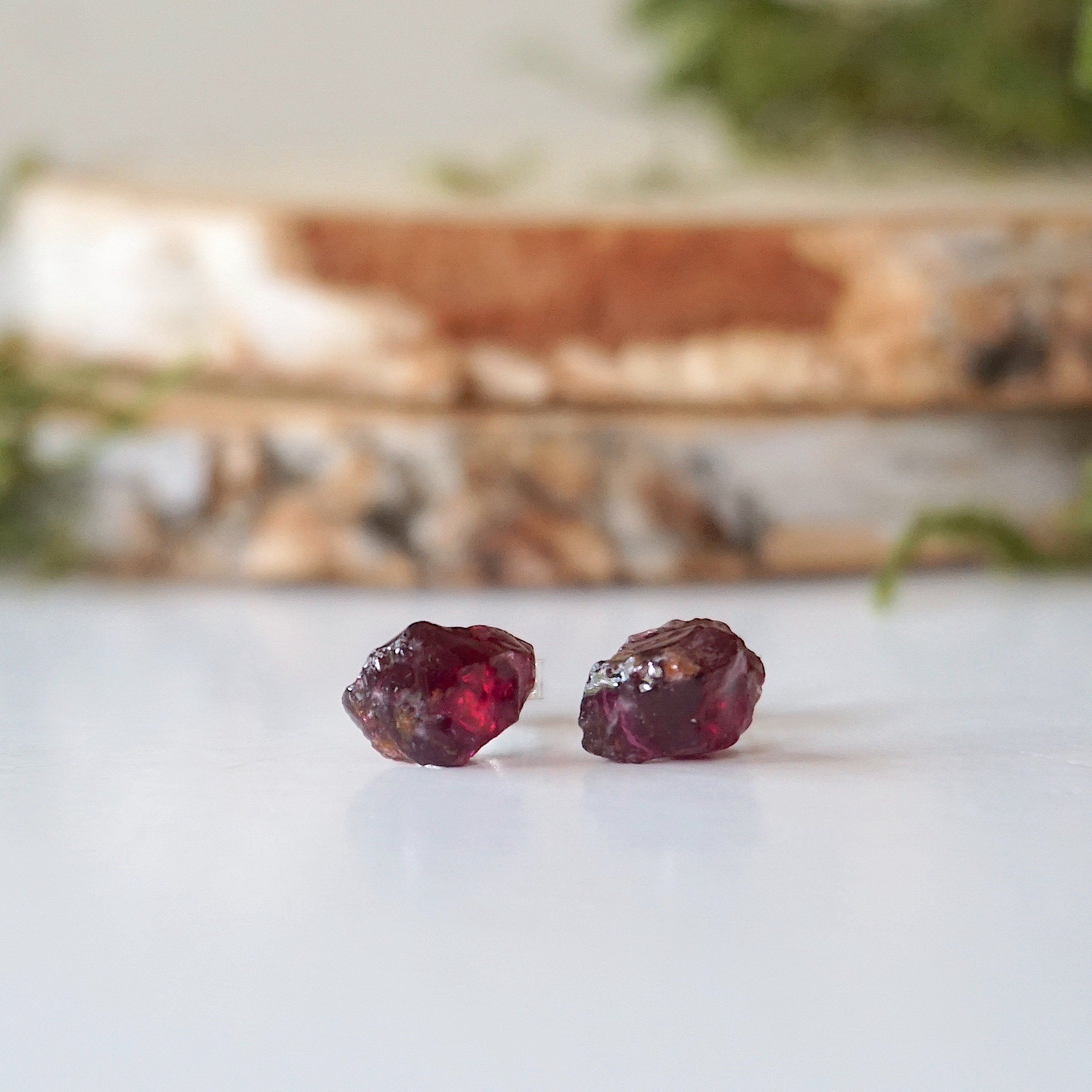 Garnet Stud Earrings for Women - 14K Gold Post Earrings | Perfect for Everyday Wear, Gift Giving & Special Occasions