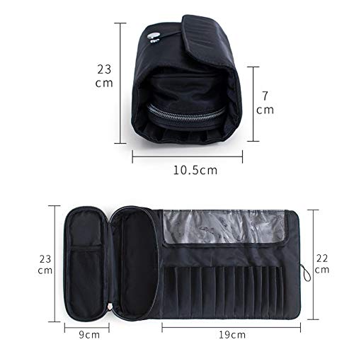 Waterproof Cosmetic Bag for Makeup Brushes - Travel Organizer & Rolling Pouch for Cosmetics Case - Perfect for Travel, Gym, and Daily Makeup Storage